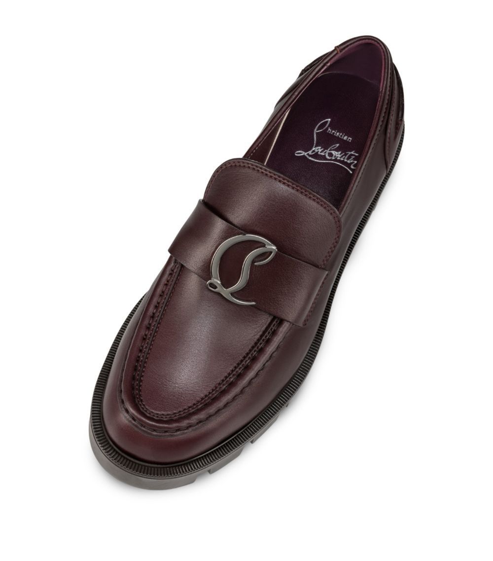 Christian Louboutin o1s1wg110225 Lug Leather Loafers in Black Size US 7 / EU 40 - 2 Thumbnail