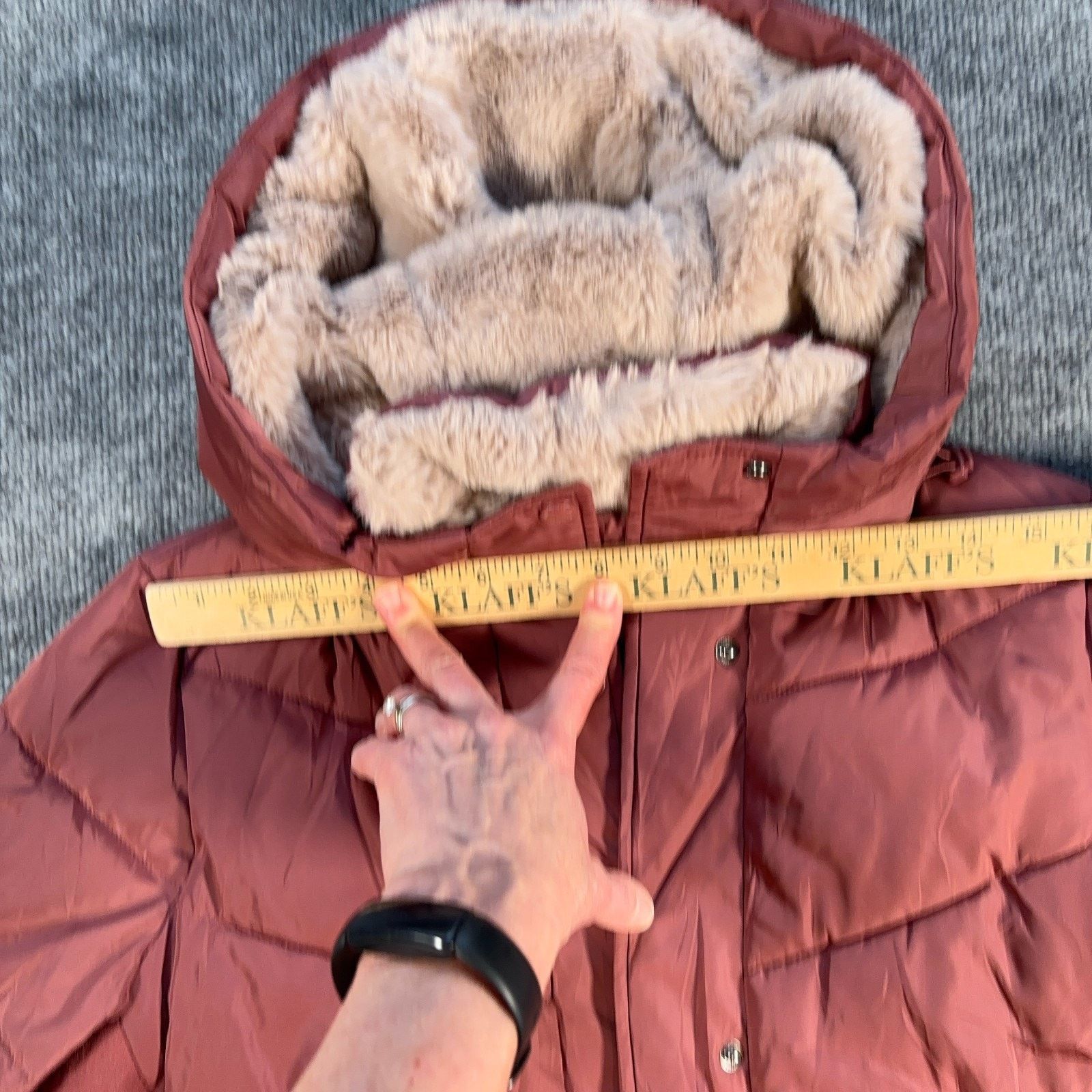 Andrew Marc Andrew Marc Womens Medium Hooded Puffer Coat Mauve Size M / US 6-8 / IT 42-44 - 13 Thumbnail