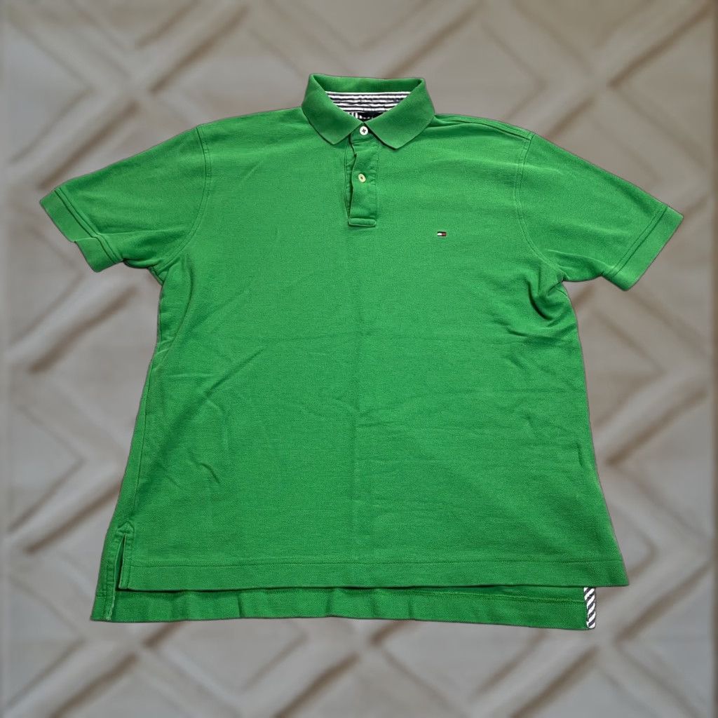 Tommy Hilfiger Tommy Hilfiger Polo Shirt Mens Small Green Cotton Short Sleeve Collared Casual Shirt Size US S / EU 44-46 / 1 - 1 Thumbnail
