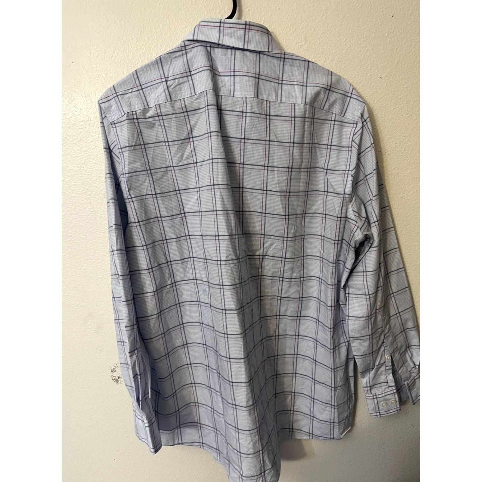 Michael Kors Michael Kors Men Shirt Button-Front Air Soft Cotton Long Sleeve Blue Check 16.5/Regular L Mens Comfort Classic Non-Iron Style Modern 90s Event? Size US L / EU 52-54 / 3 - 3 Thumbnail