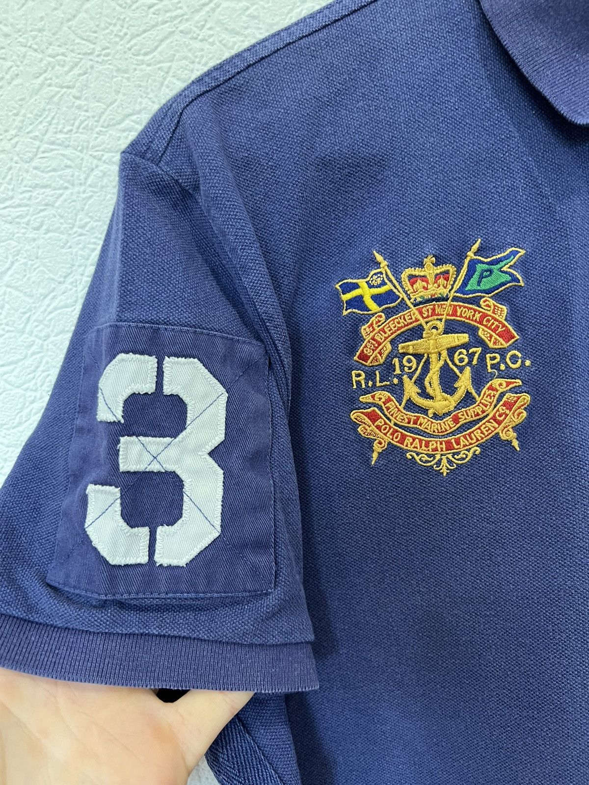 Vintage Vintage Polo Ralph Lauren Blue Polo Shirt Tee Size US L / EU 52-54 / 3 - 4 Thumbnail