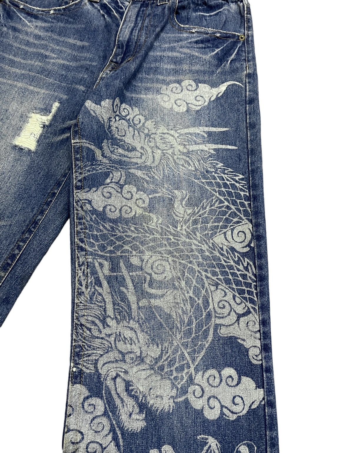 If Six Was Nine × Japanese Brand × Le Grande Bleu (L.G.B.) Very Rare Vintage Japanese Brand Sukajan Flared Jeans 1999s Size US 30 / EU 46 - 6 Thumbnail
