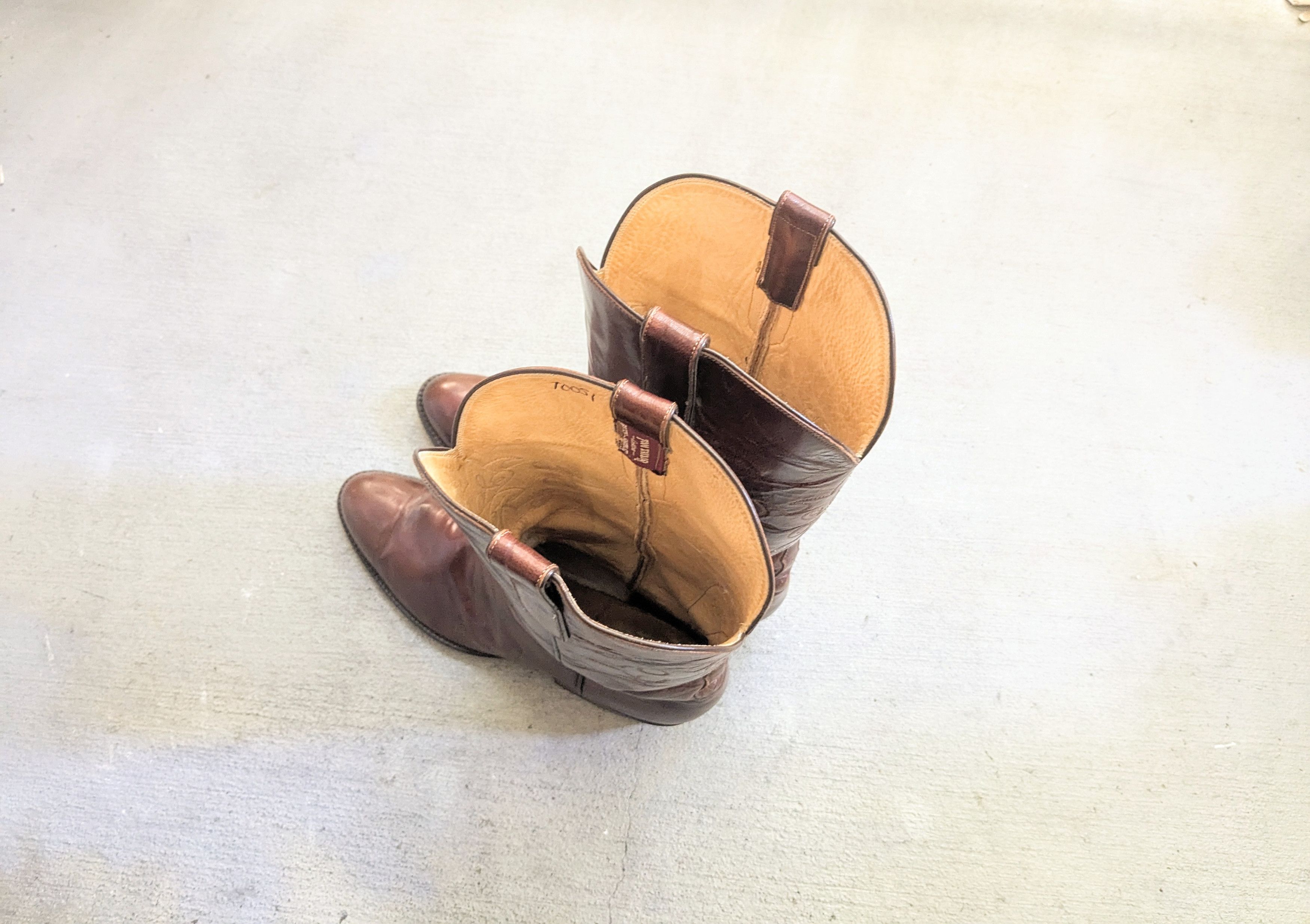 Genuine Leather Tom Taylor Cowboy Boots 9.5 Brown Leather USA Botas Size US 9.5 / EU 42-43 - 14 Thumbnail