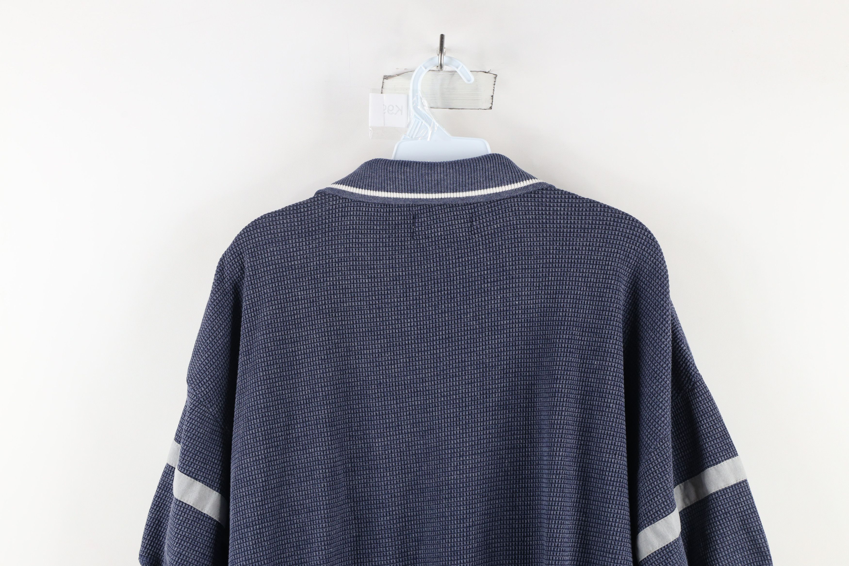 Vintage Vintage 90s Streetwear Thermal Waffle Knit Pullover Polo Size US XL / EU 56 / 4 - 7 Thumbnail