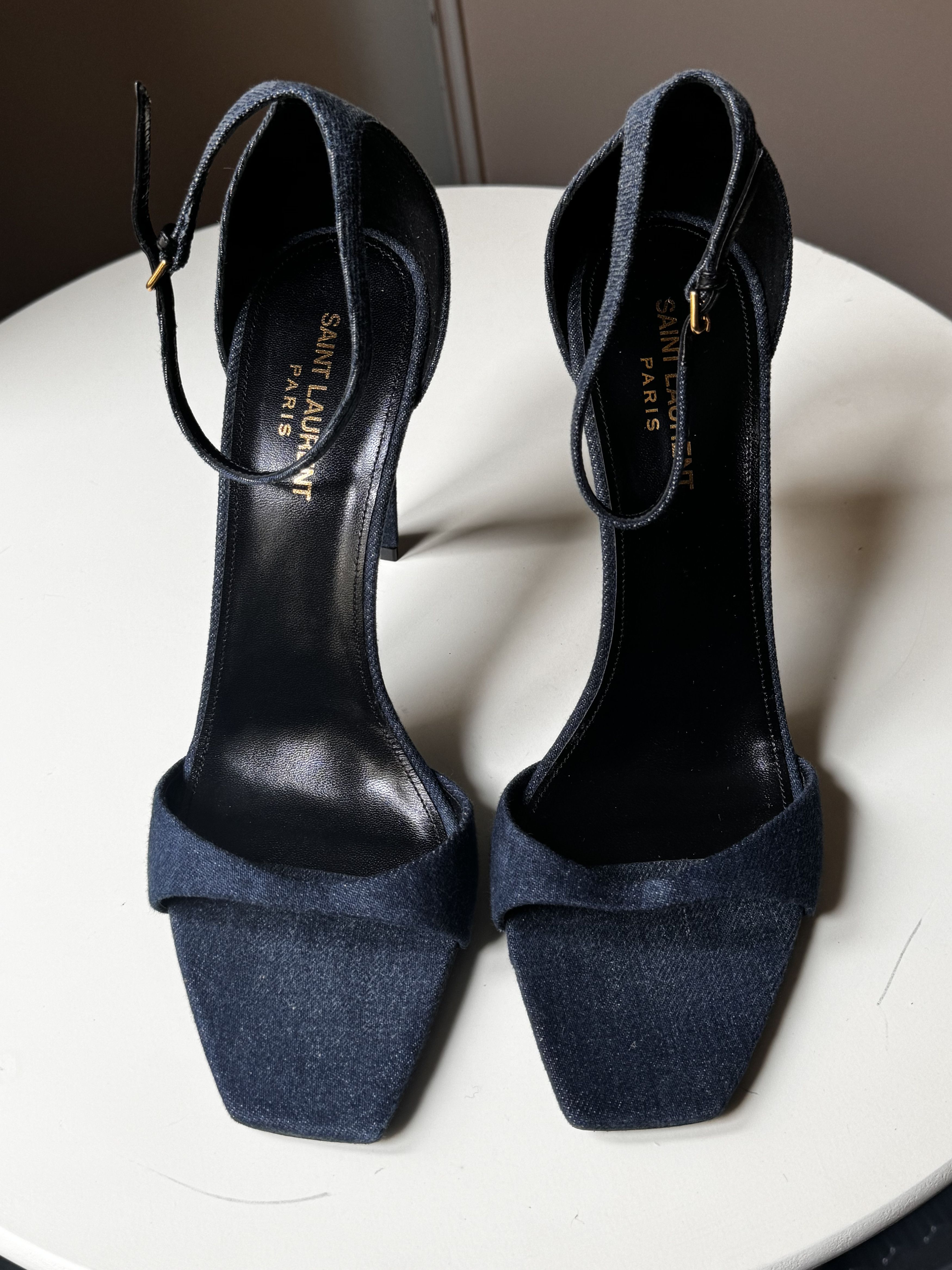 Saint Laurent Paris Denim high-heeled strappy sandals Saint Laurent Size US 11 / IT 41 - 2 Thumbnail
