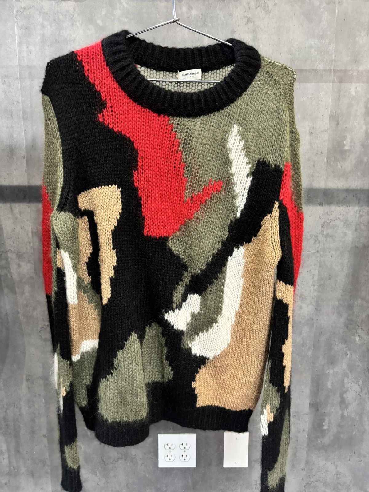Yves Saint Laurent SAINT LAURENT ABSTRACT CAMP KNITWEAR - USED SIZE XL Size US XL / EU 56 / 4 - 1 Thumbnail