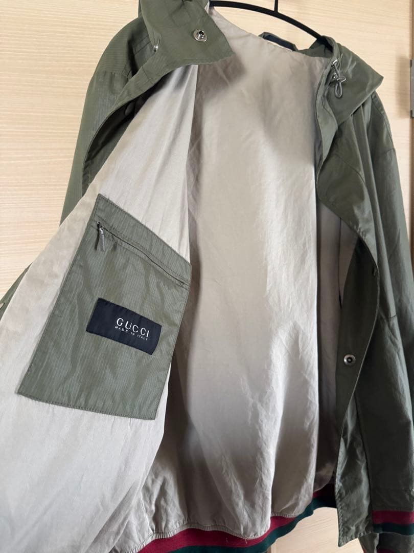 Gucci GUCCI Nylon Hooded Jacket Olive Green XL Size US XL / EU 56 / 4 - 4 Thumbnail