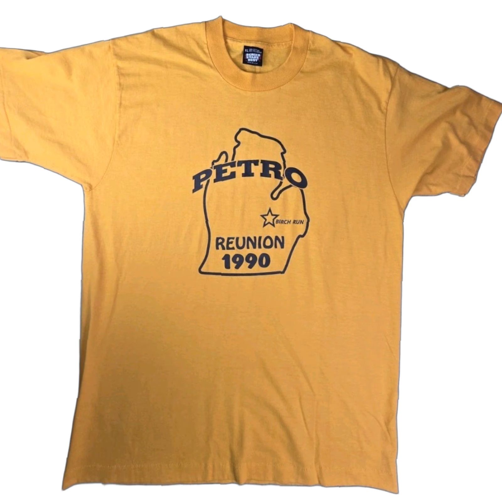 Vintage VINTAGE Michigan T Shirt Single Stitch XL USA 1990 Screen Stars Unisex Adults Short Sleeve Yellow USA Shirt Stitched Family Reunion 1990s Men Women Size US XL / EU 56 / 4 - 1 Thumbnail