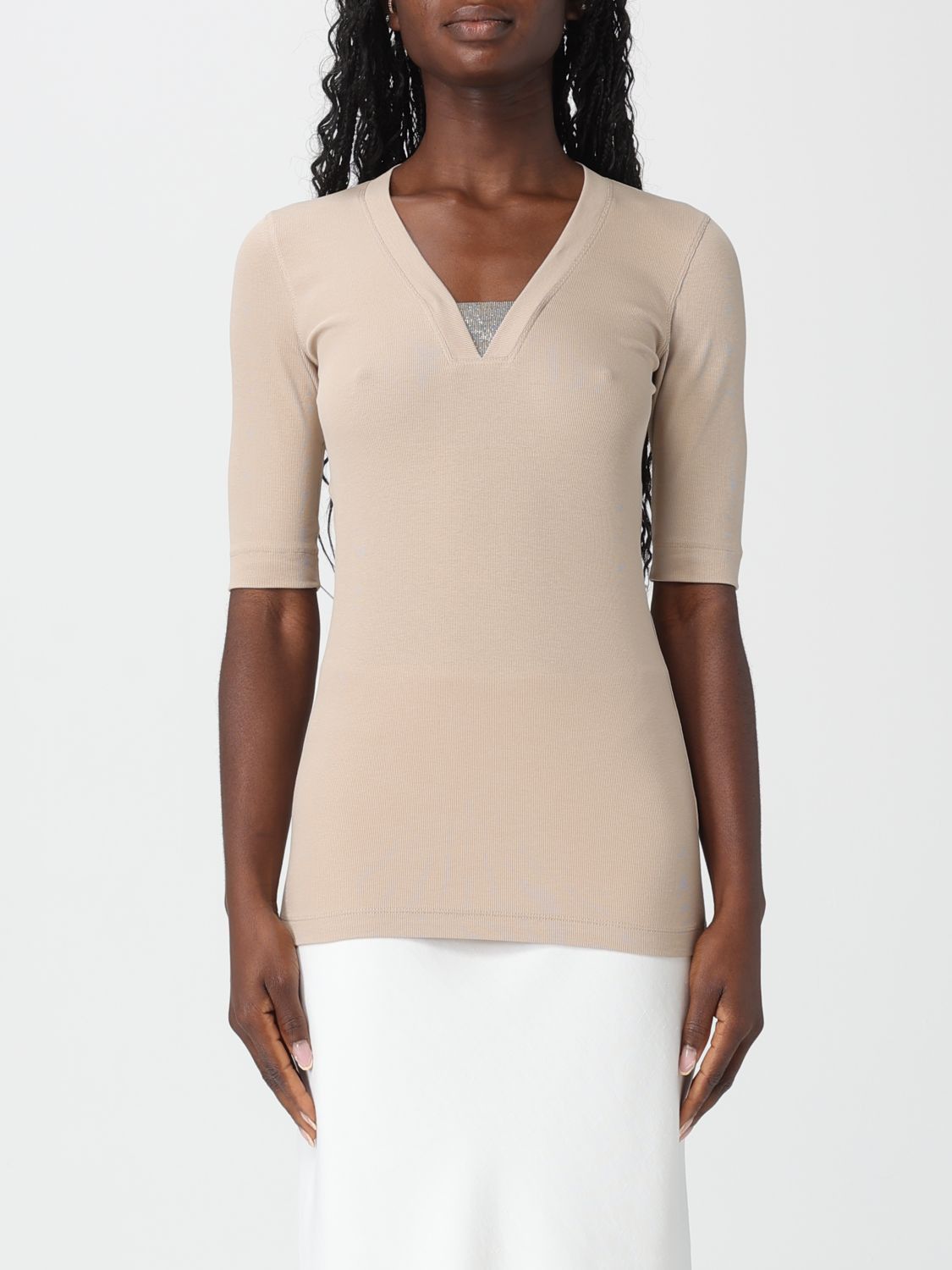 Brunello Cucinelli Brunello Cucinelli Sweater Woman Beige Size M / US 6-8 / IT 42-44 - 1 Thumbnail