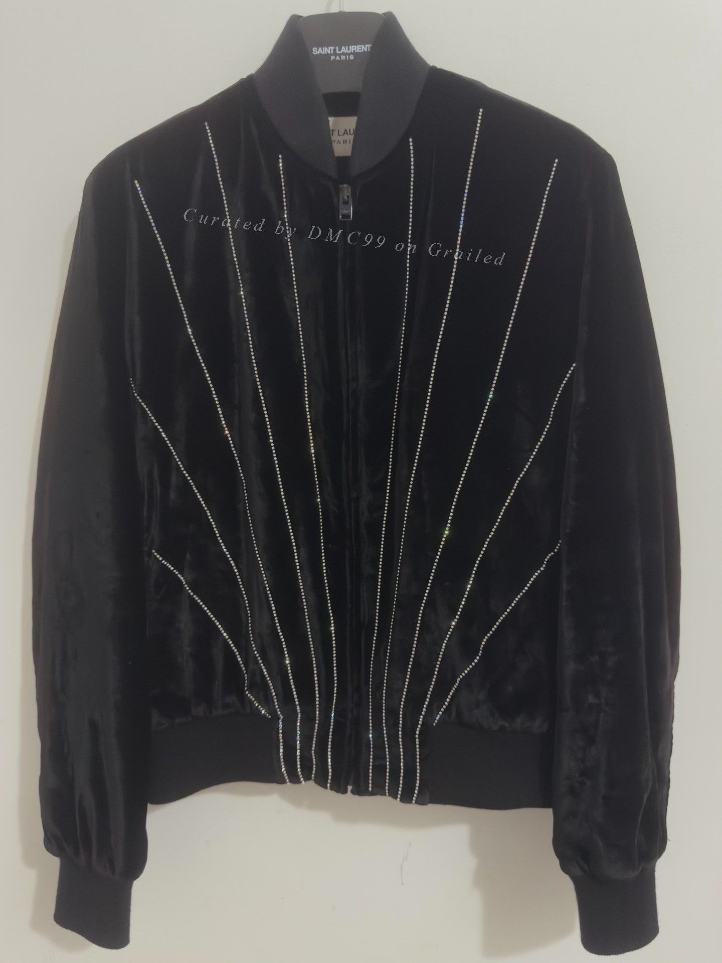Hedi Slimane × Saint Laurent Paris 15FW Black Nylon MA-1 Bomber