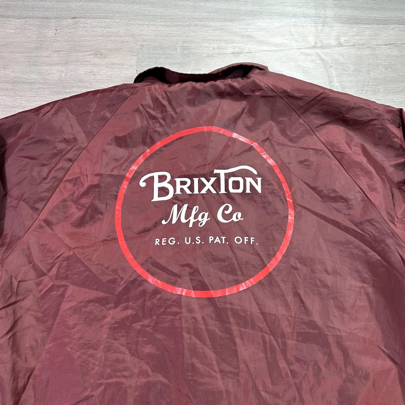 Brixton Brixton Jacket Mens Medium Maroon Coaches Windbreaker Back Logo Snap Front Size US M / EU 48-50 / 2 - 4 Thumbnail