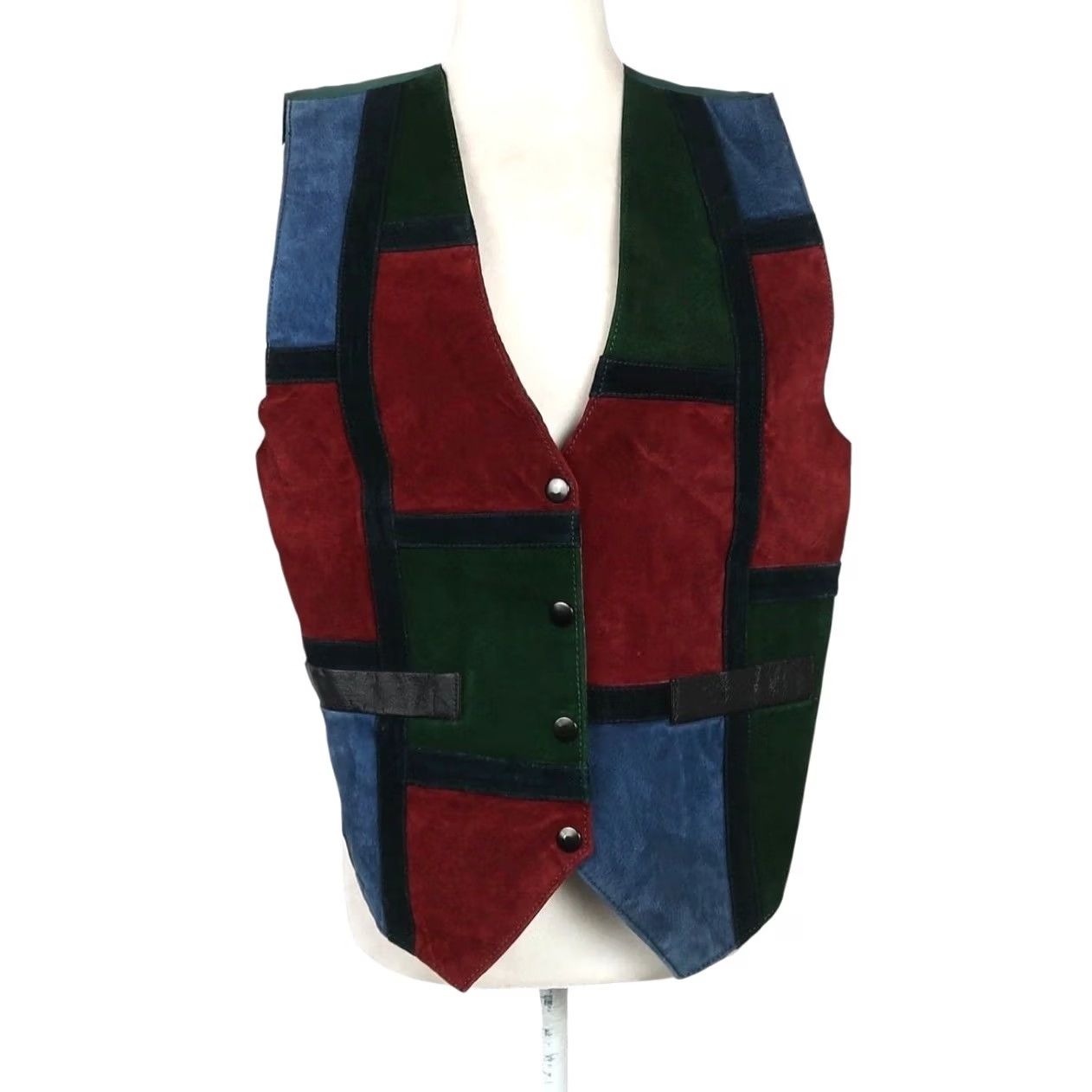 Vintage VINTAGE Northwest Territory Vest Adult Medium Green Suede Patchwork 90s Womens Size M / US 6-8 / IT 42-44 - 2 Thumbnail