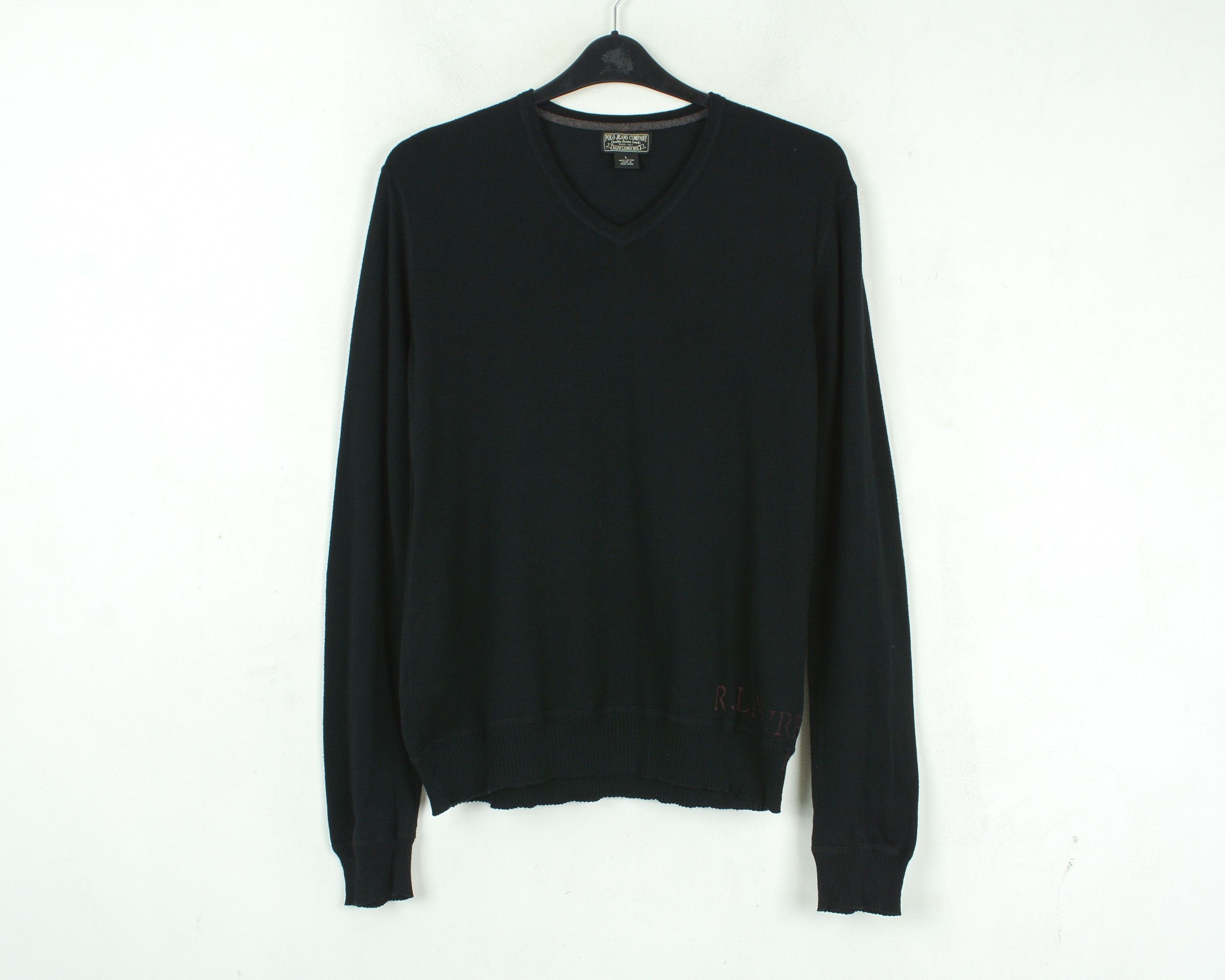 Polo Ralph Lauren POLO JEANS COMPANY Sweater Cotton Jumper V-Neck Pullover Size US L / EU 52-54 / 3 - 1 Thumbnail
