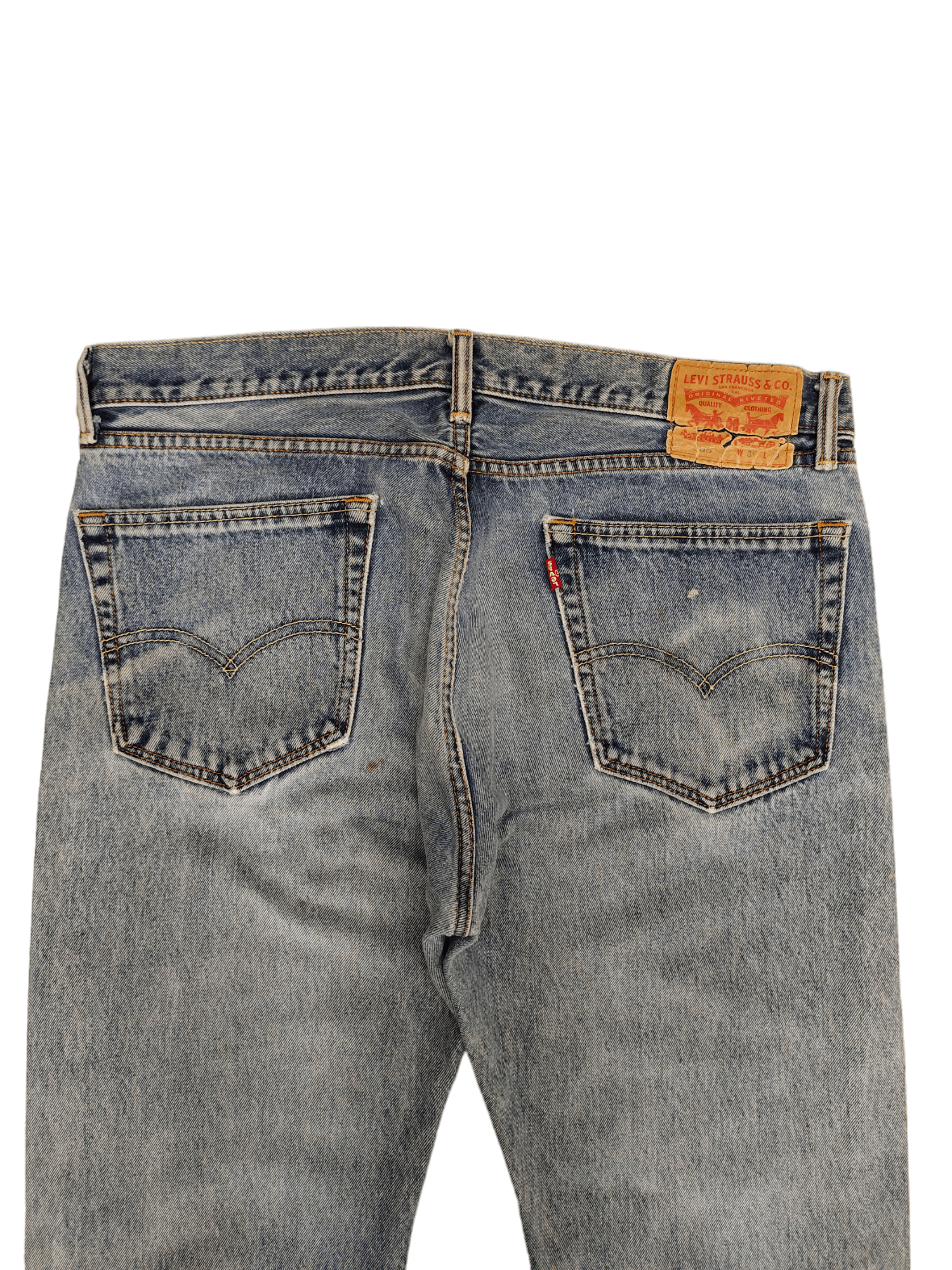 Levi's Vintage Y2k Levis 505 Distress Faded Sand Wash Denim Jeans Size US 36 / EU 52 - 13 Thumbnail