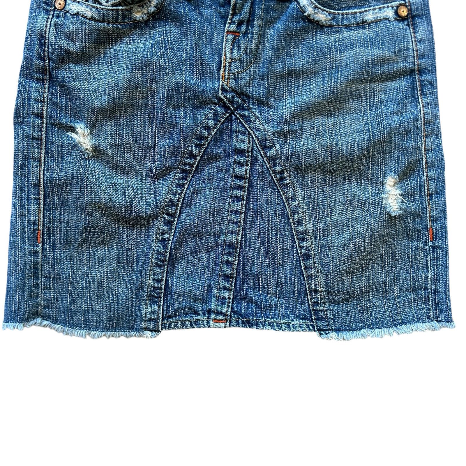 True Religion True Religion Joey Denim Jean Skirt Mini 26 Grunge Street Size 26" / US 2 / IT 38 - 6 Thumbnail