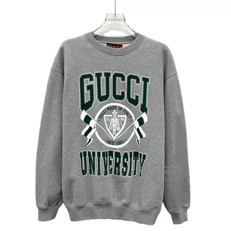 Gucci Gucci 24 gray logo letter print cotton round-neck long-sle Size US XS / EU 42 / 0 - 1 Thumbnail