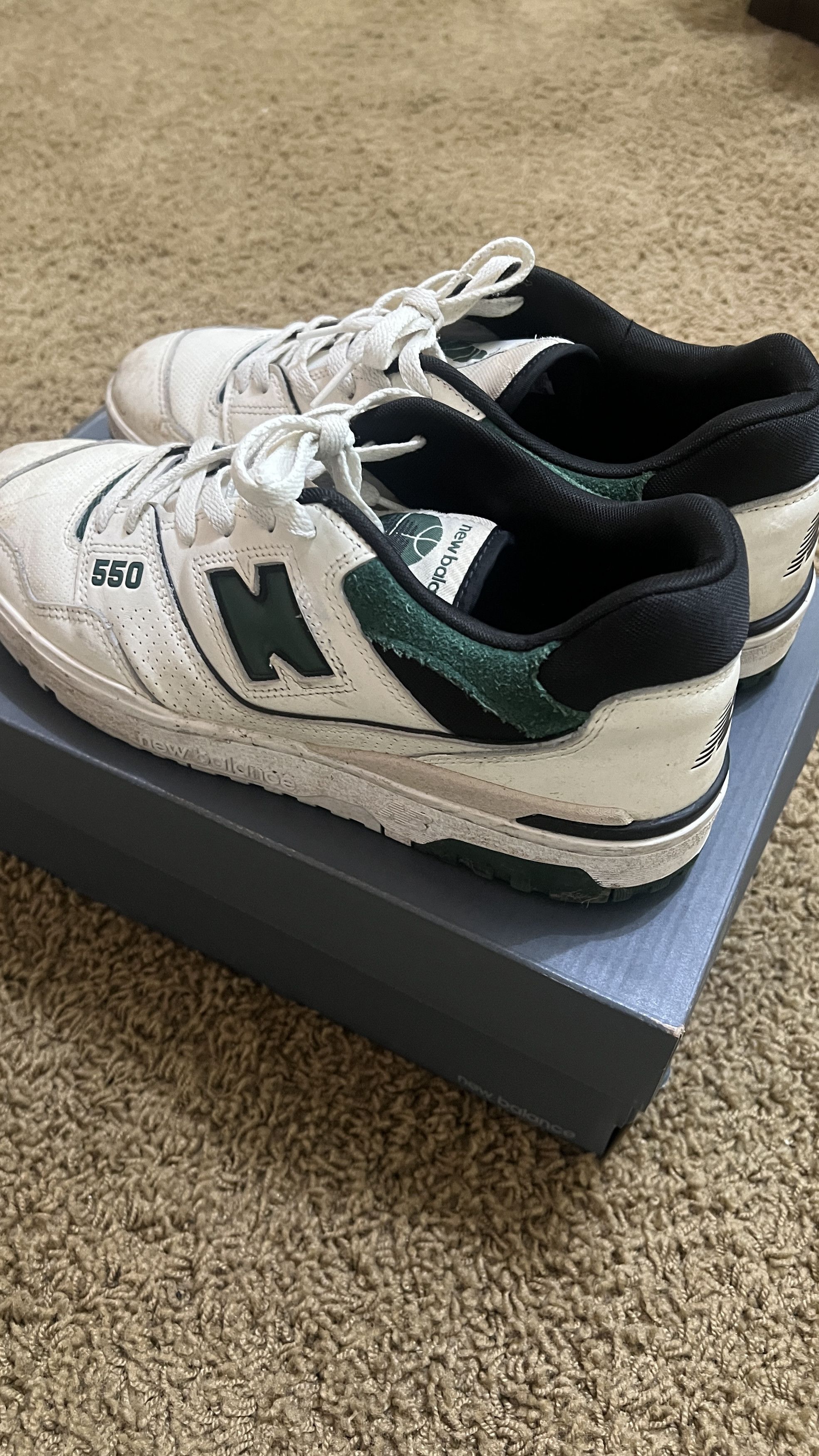 New Balance New Balance 550 White / Green Size US 12 / EU 45 - 5 Thumbnail