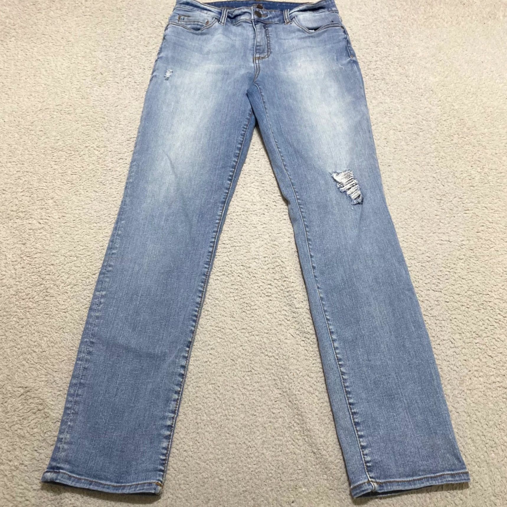 Vintage Kut From the Kloth Womens Jeans 4 Blue Medium Wash High Rise Boyfriend Distress Size 27" / US 4 / IT 40 - 2 Thumbnail