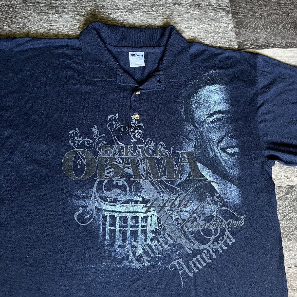 Vintage Vintage Barack Obama Graphic Logo Polo Shirt 44th President Size US XL / EU 56 / 4 - 3 Thumbnail
