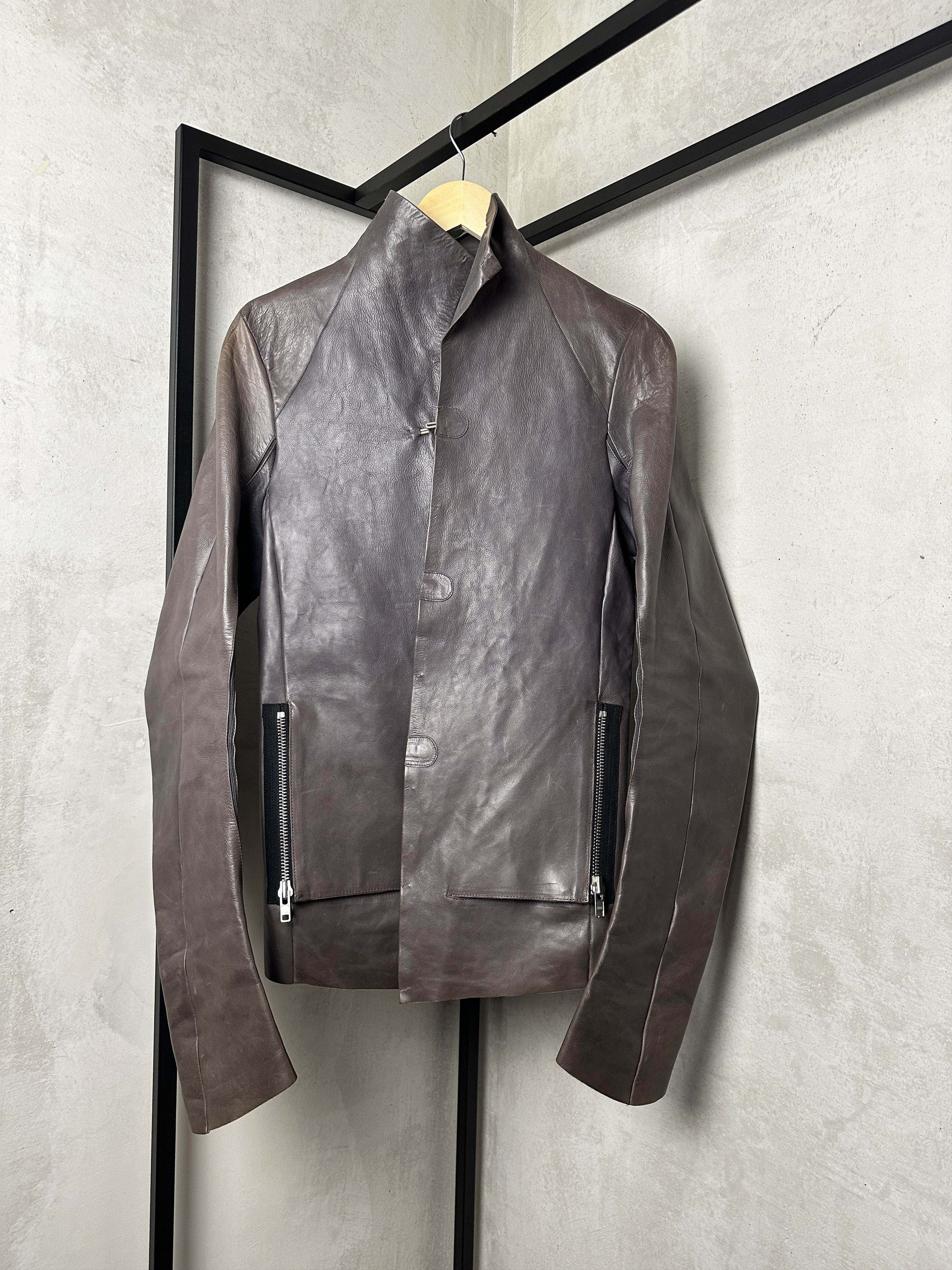 Vintage RARE Serfaty's Ad Vitam Brown Stand Collar Leather Jacket Size US M / EU 48-50 / 2 - 2 Thumbnail