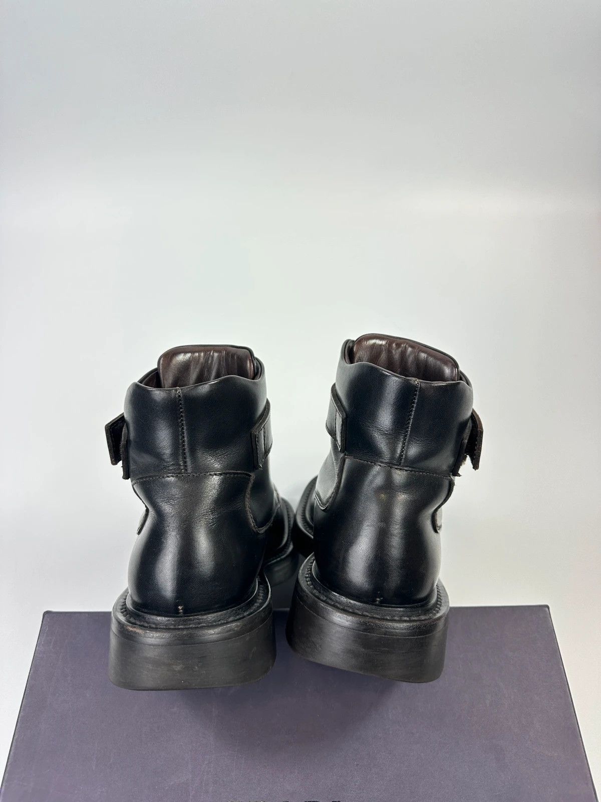 Prada Prada Milano FW1999 Black Leather Square Toe Mid Ankle Boots Size US 9 / EU 42 - 4 Thumbnail