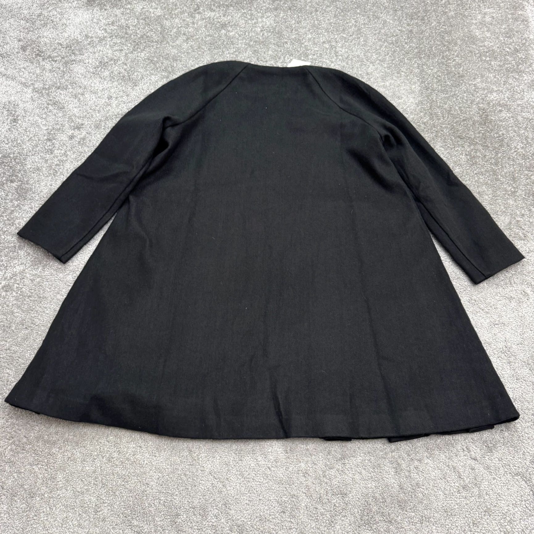 Tuckernuck Bow Front Pleated Coat Dress Womens XL Black Long Sleeve NWT  Classic A-Line