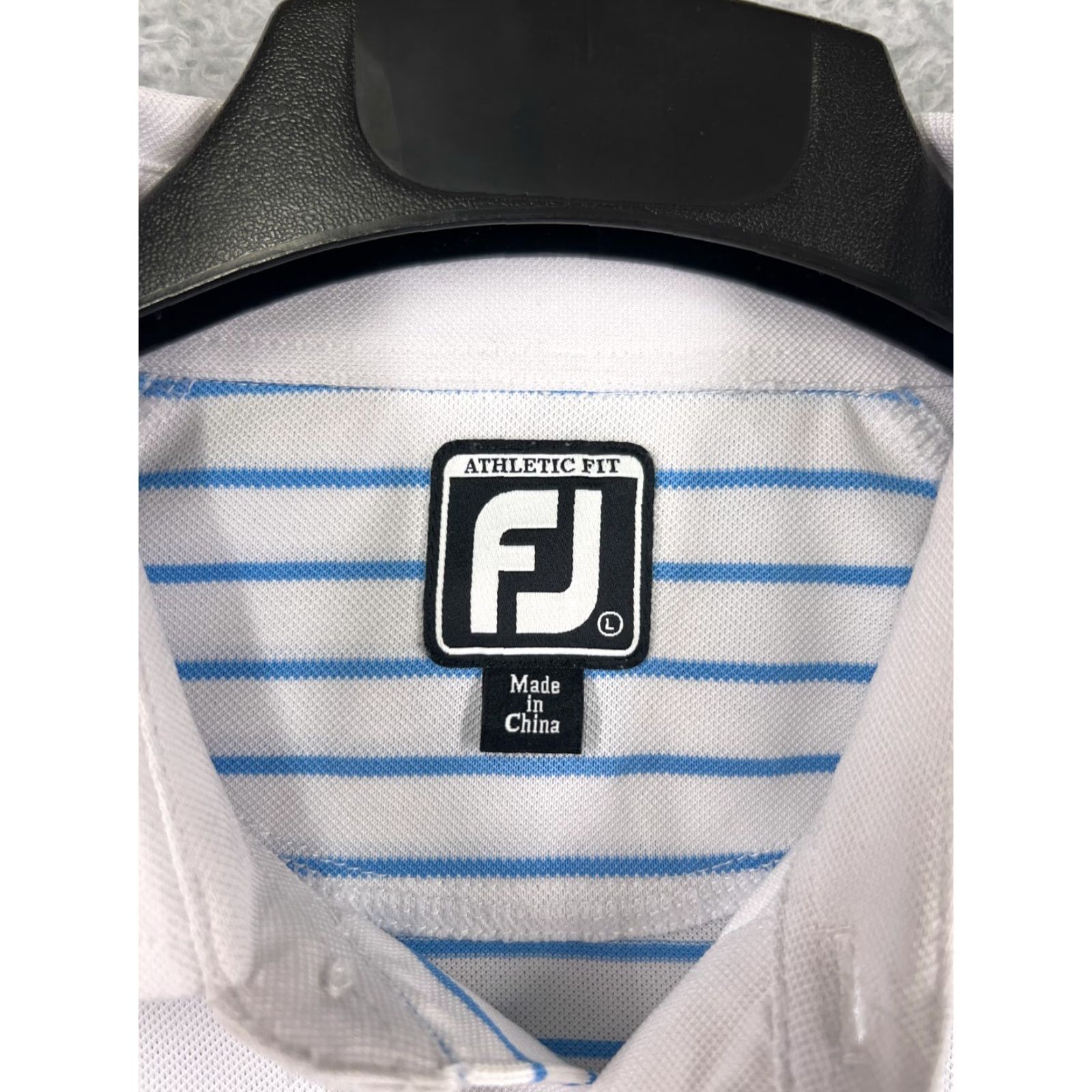 Footjoy FootJoy Polo Mens Large White Striped Polyester Blend Golf Lightweight Shirt Size US L / EU 52-54 / 3 - 3 Thumbnail