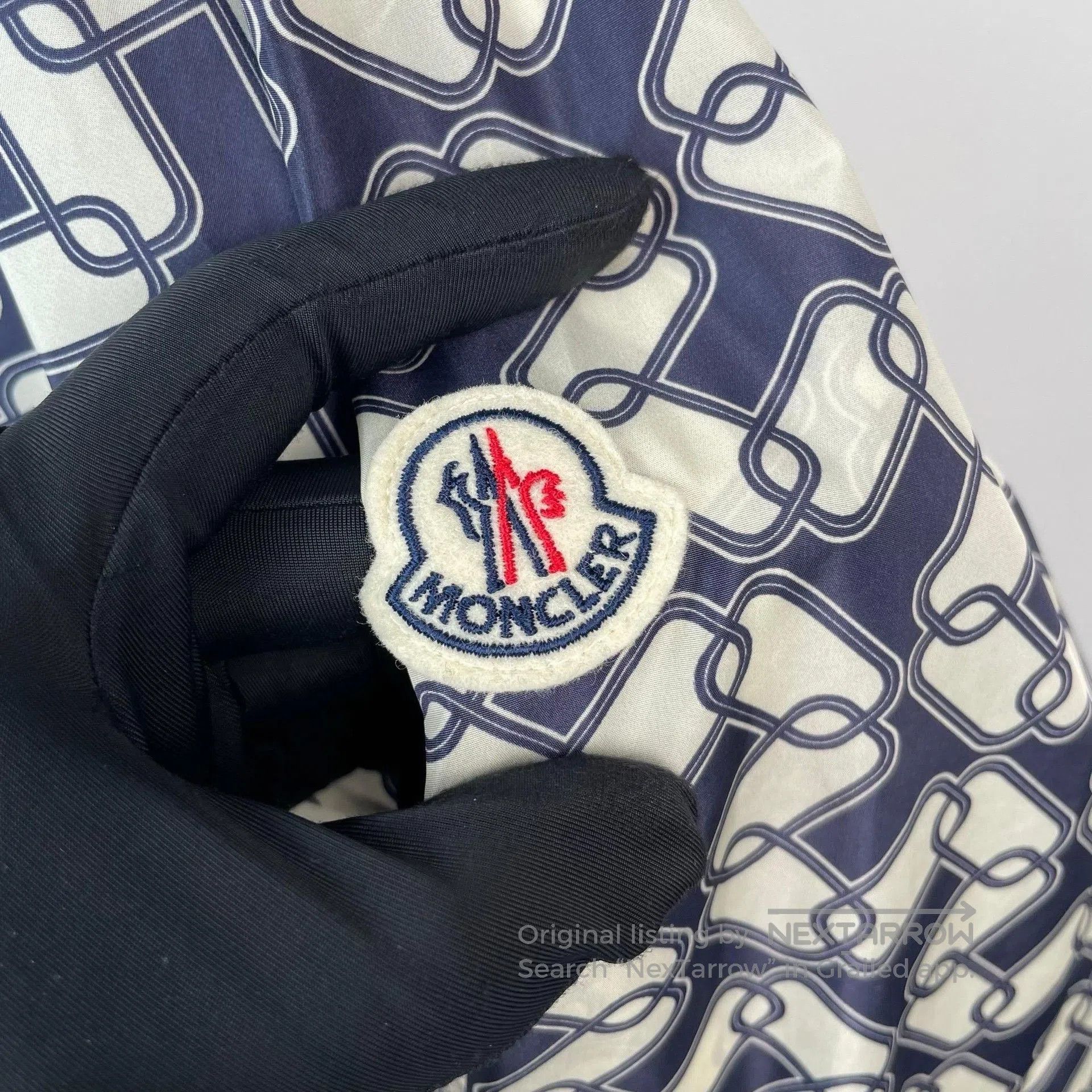 Moncler Moncler Blue White Monogram Hooded Jacket. Size XS / US 0-2 / IT 36-38 - 4 Thumbnail