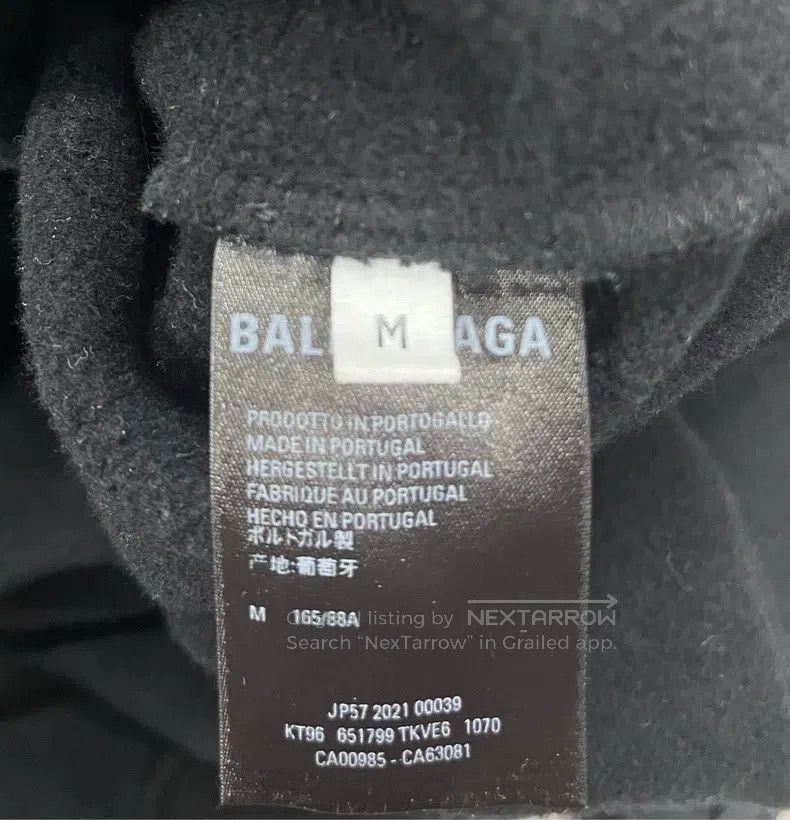 Balenciaga Balenciaga Black fringe waterfall print hooded sweatshirt, Size US M / EU 48-50 / 2 - 4 Thumbnail
