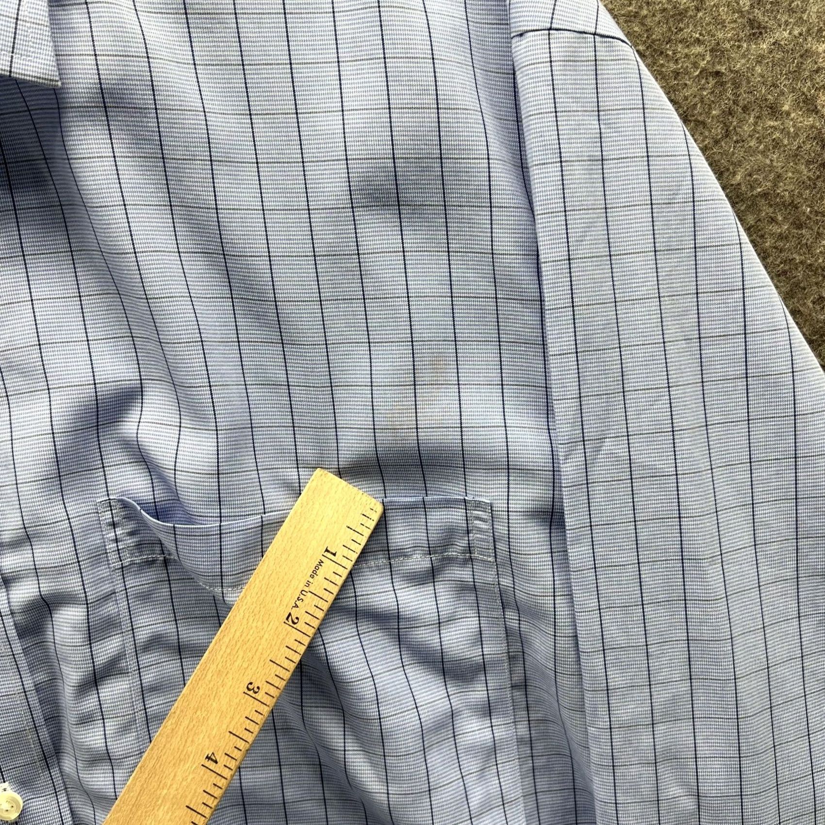 Brooks Brothers Brooks Brothers Dress Shirt Mens 18 36/37 Blue Check Non Iron Cotton LS 1818 Size 48R - 3 Thumbnail