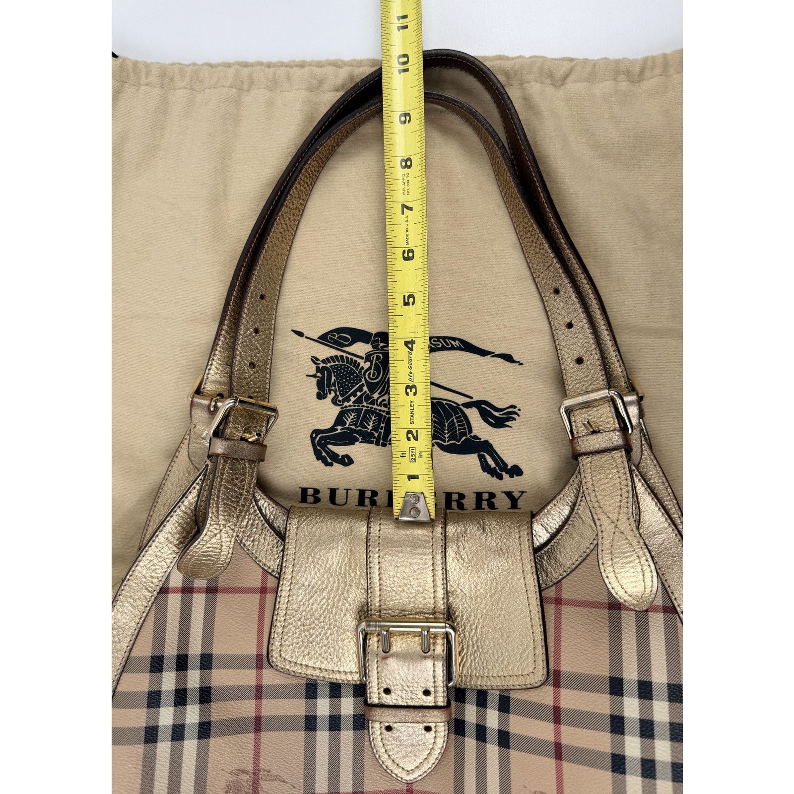 Burberry Burberry Burberry Haymarket Check Gold Coated Bag Size ONE SIZE - 10 Thumbnail