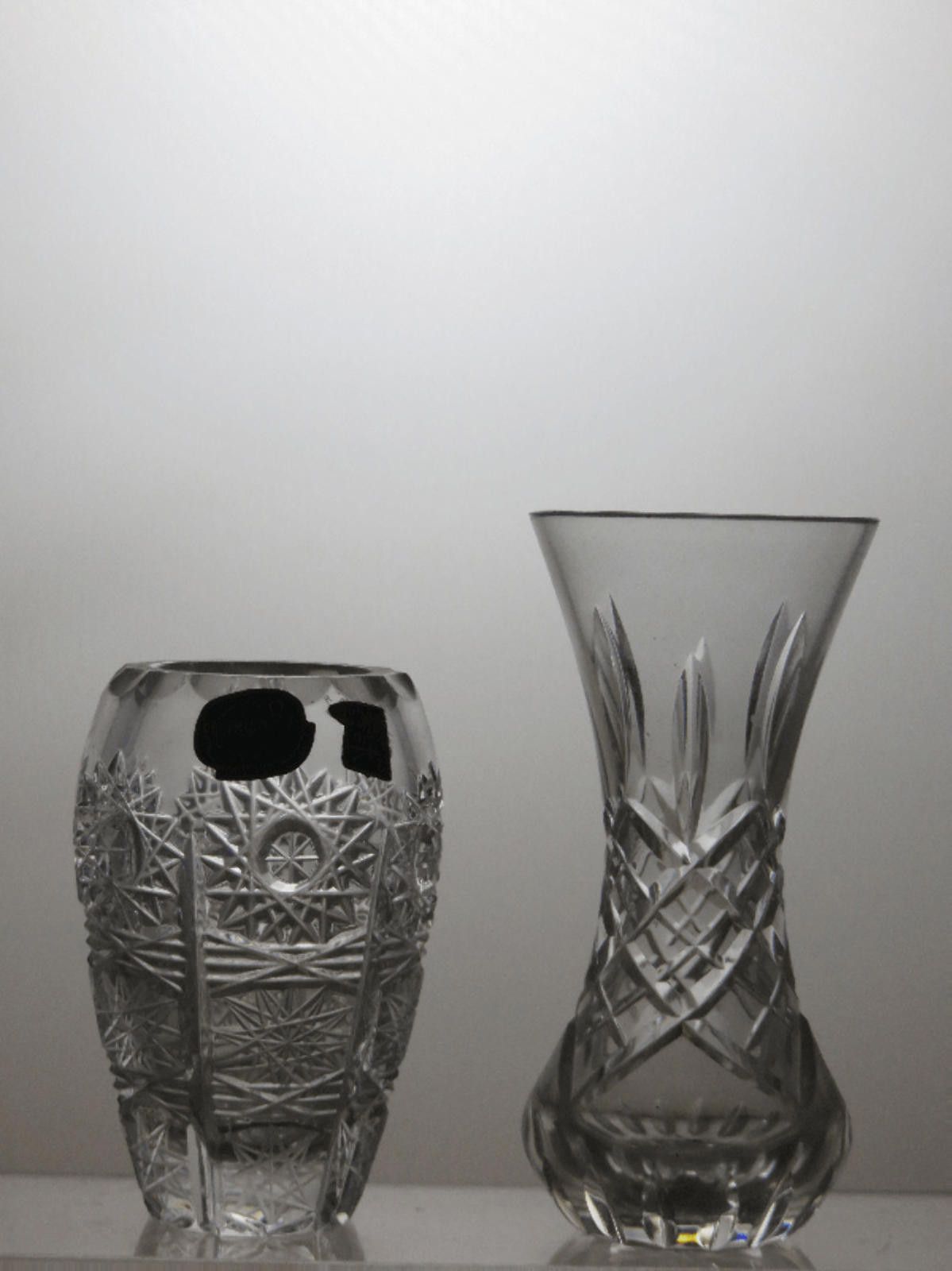 The Unbranded Brand Vintage Crystal Cut Glass Set of 2 Vases 4 1/4" Size ONE SIZE - 1 Thumbnail
