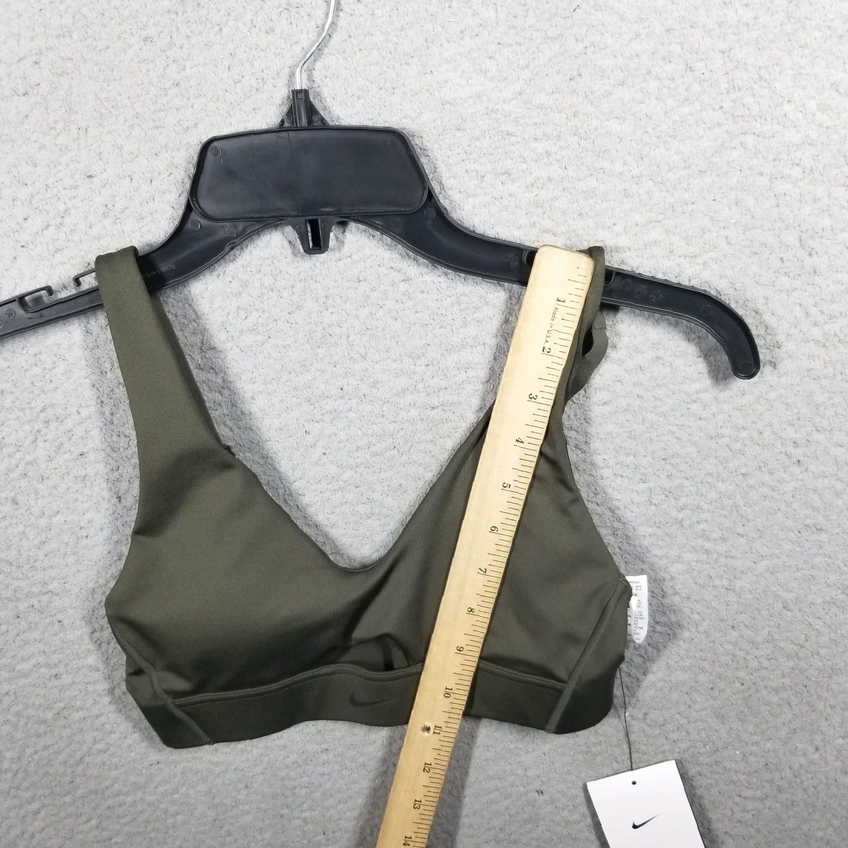Nike Nike Dri-FIT Sports Bra Womens XS Olive Green Indy Plunge Cutout DV9837-325 Size ONE SIZE - 3 Thumbnail