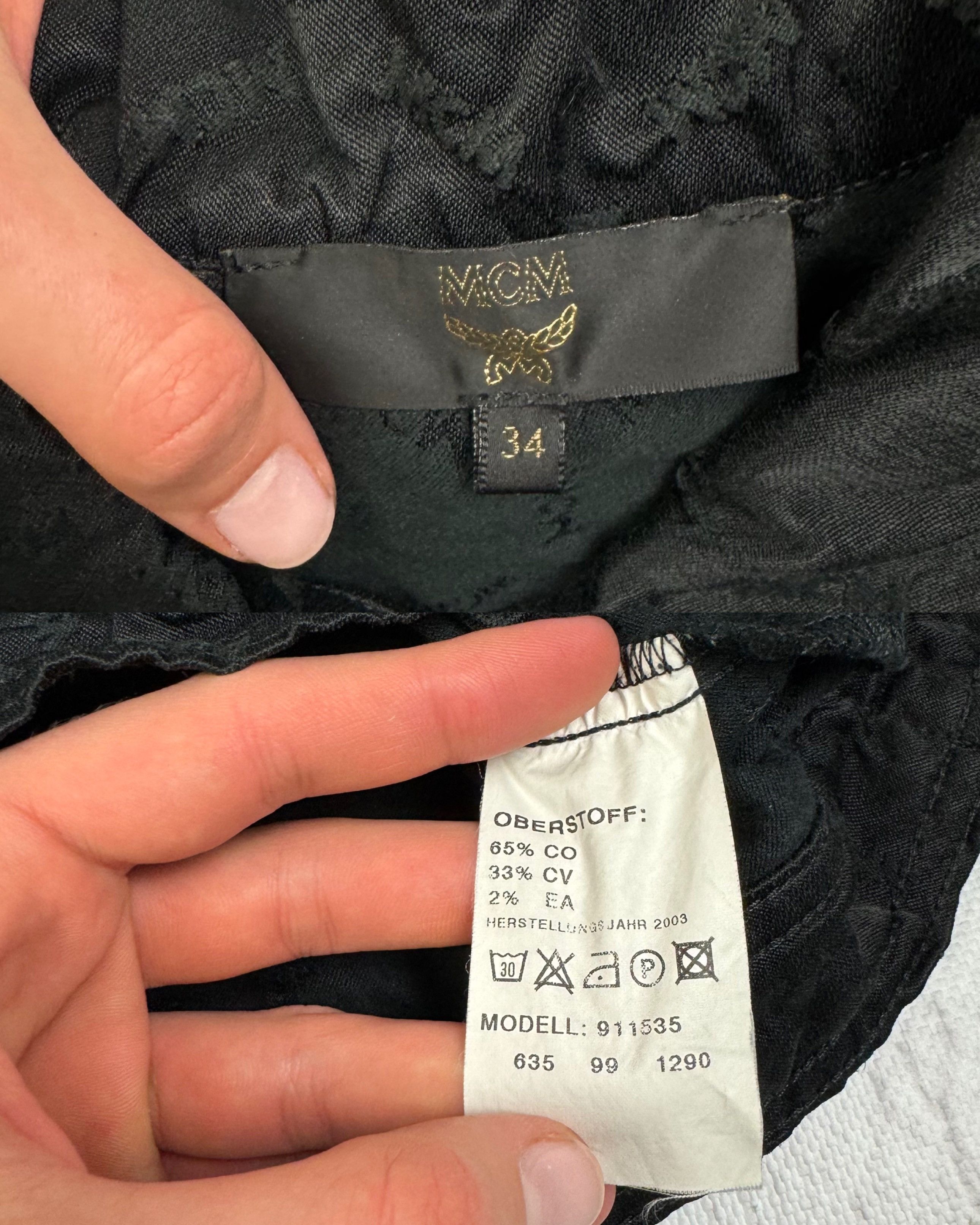 MCM Vintage MCM Men's Black Cotton Monogram Biker Moto Jacket 34 Size US M / EU 48-50 / 2 - 4 Thumbnail