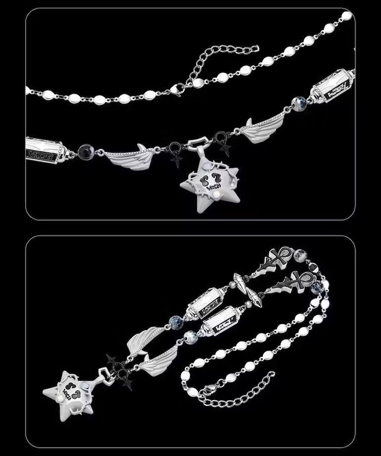 Jewelry Wings Stitching Star Necklace Size ONE SIZE - 4 Thumbnail