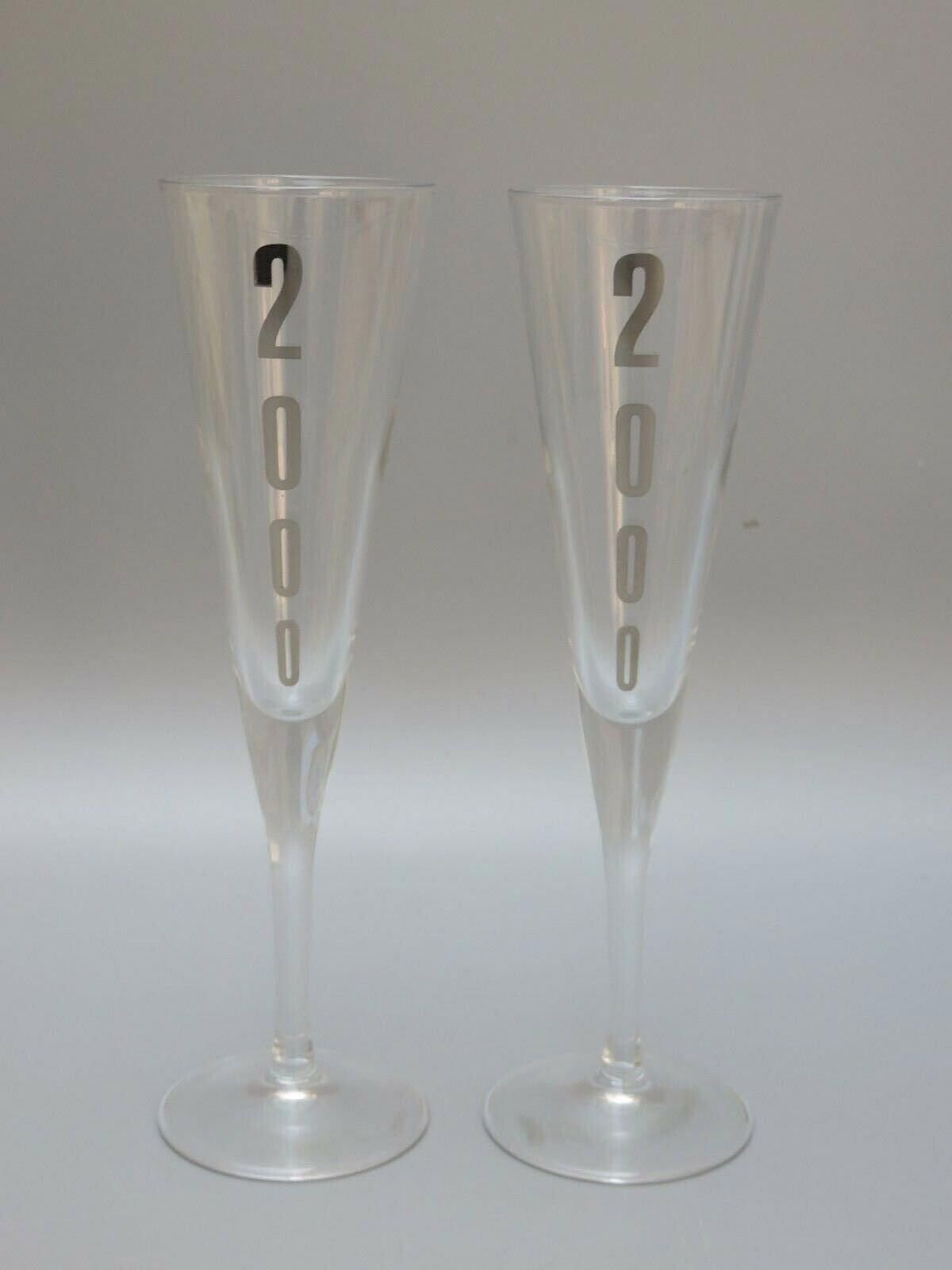 The Unbranded Brand Crystal Flutes Set Of 2 Silver Painted Millenium 9 1/4" Size ONE SIZE - 1 Thumbnail