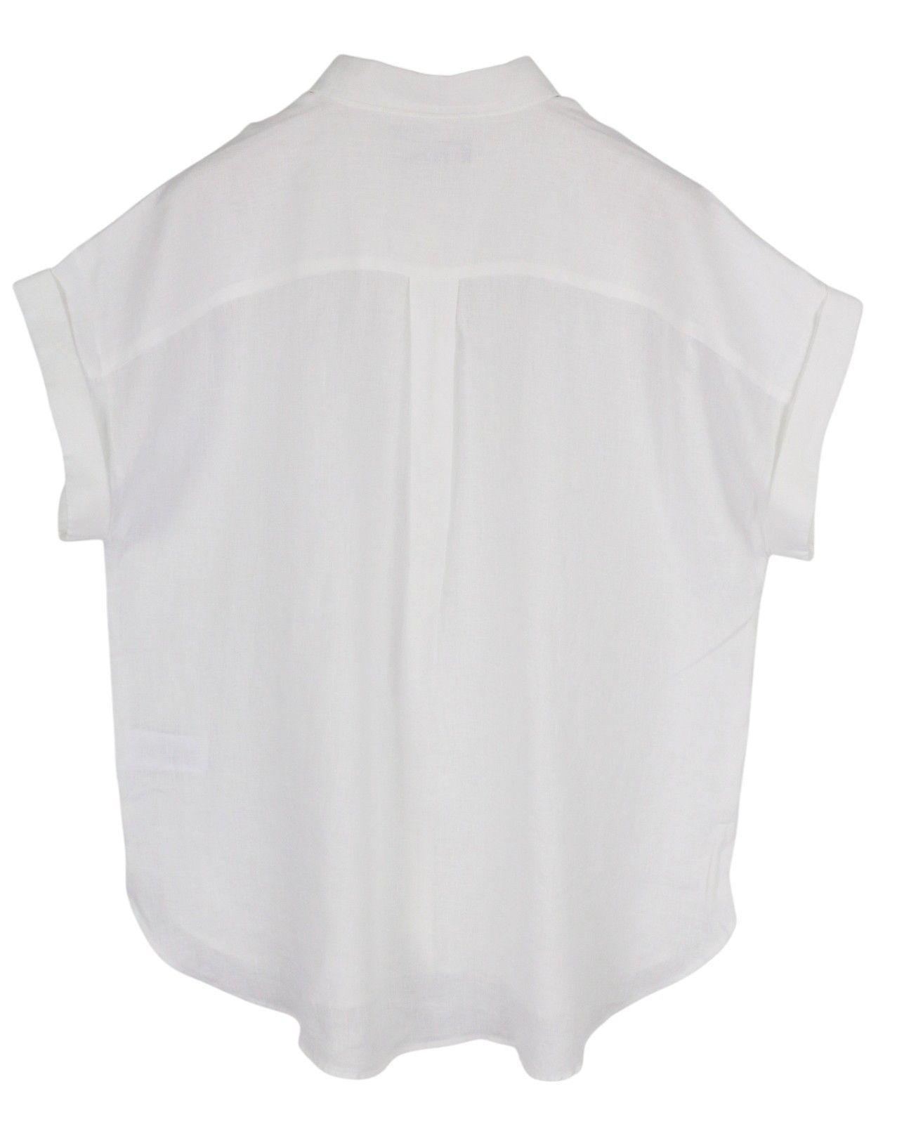 Lauren Ralph Lauren XL White Linen Buttoned Spread Shirt 84694 Size XL / US 12-14 / IT 48-50 - 2 Thumbnail