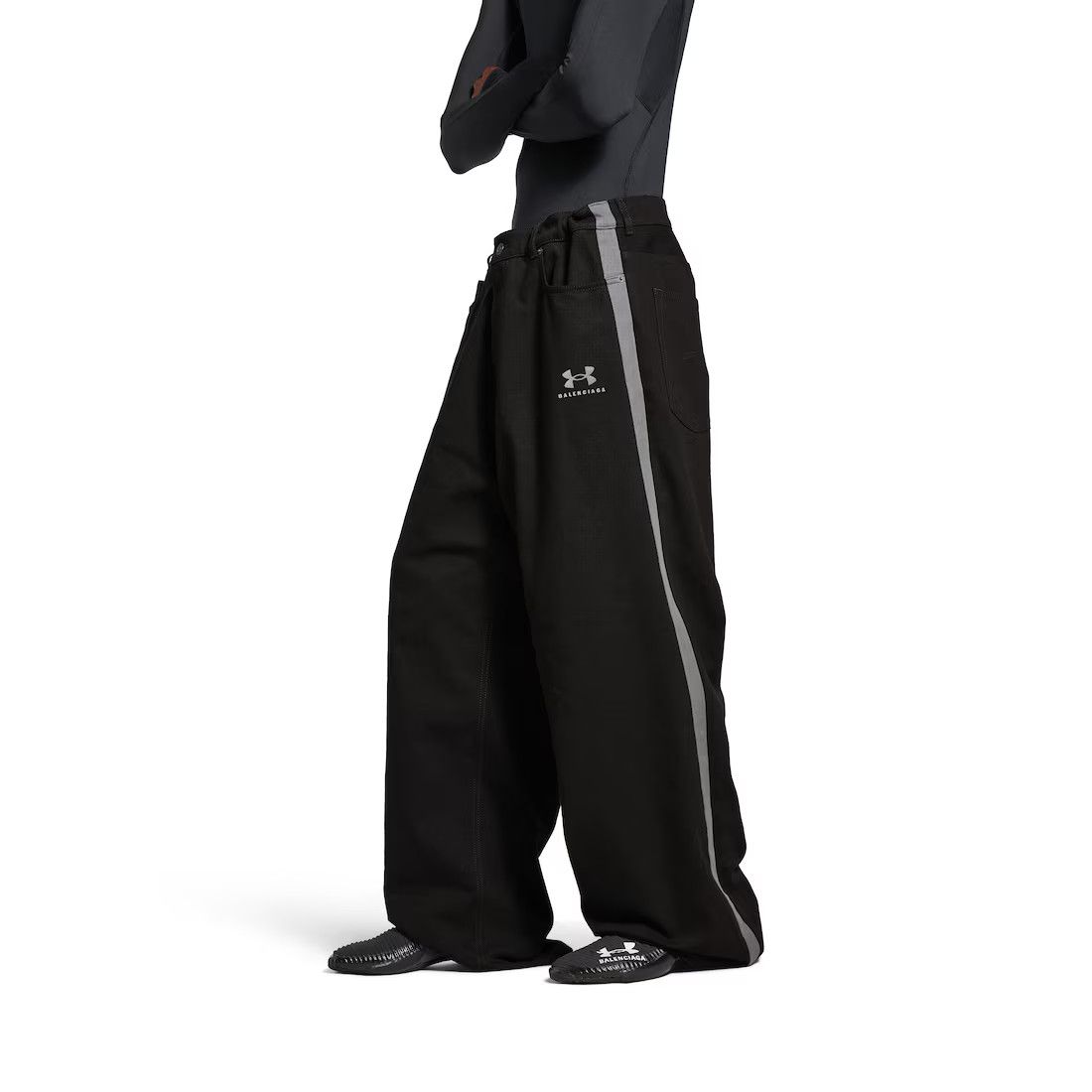 Balenciaga o1w1db10625 Under Armour® Tracksuit Denim Pant in Black Size US 30 / EU 46 - 4 Thumbnail