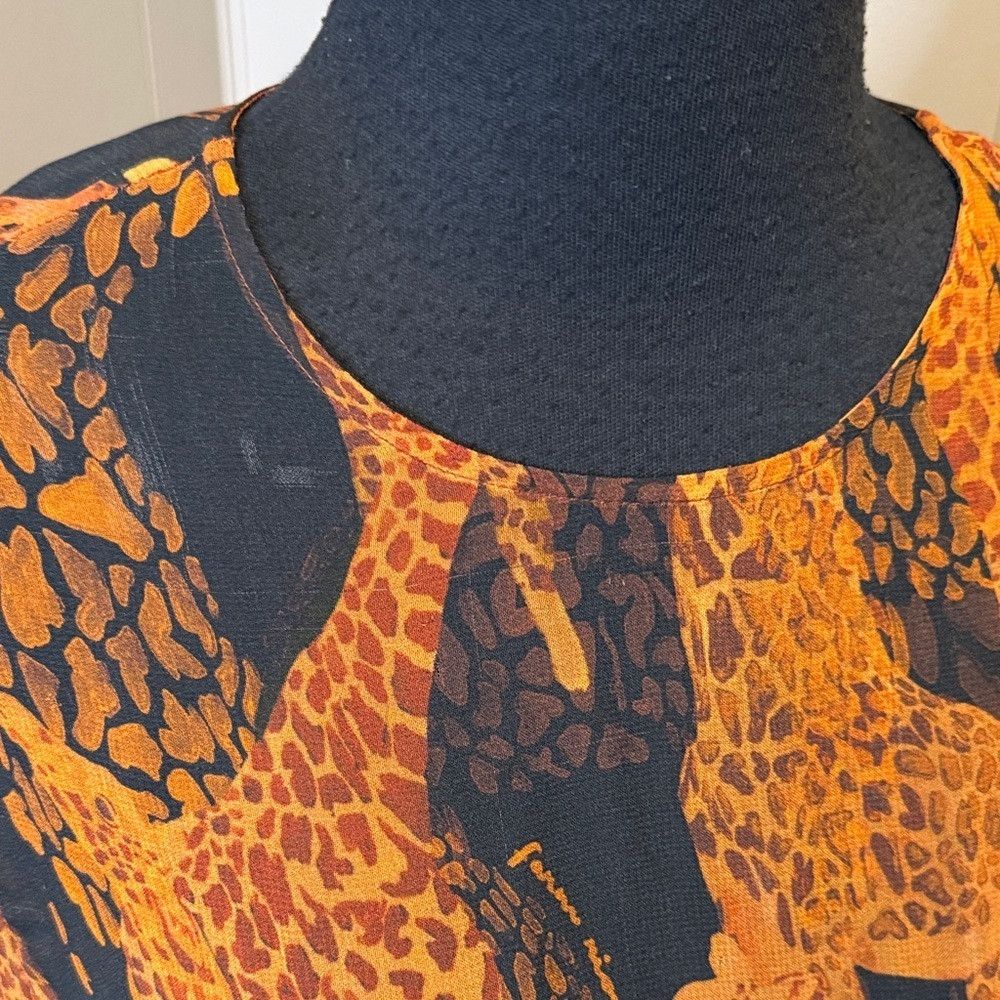 Farm Rio FARM Rio Women’s Small Orange and Black Long Sleeve Maxi Dr Size S / US 4 / IT 40 - 8 Thumbnail