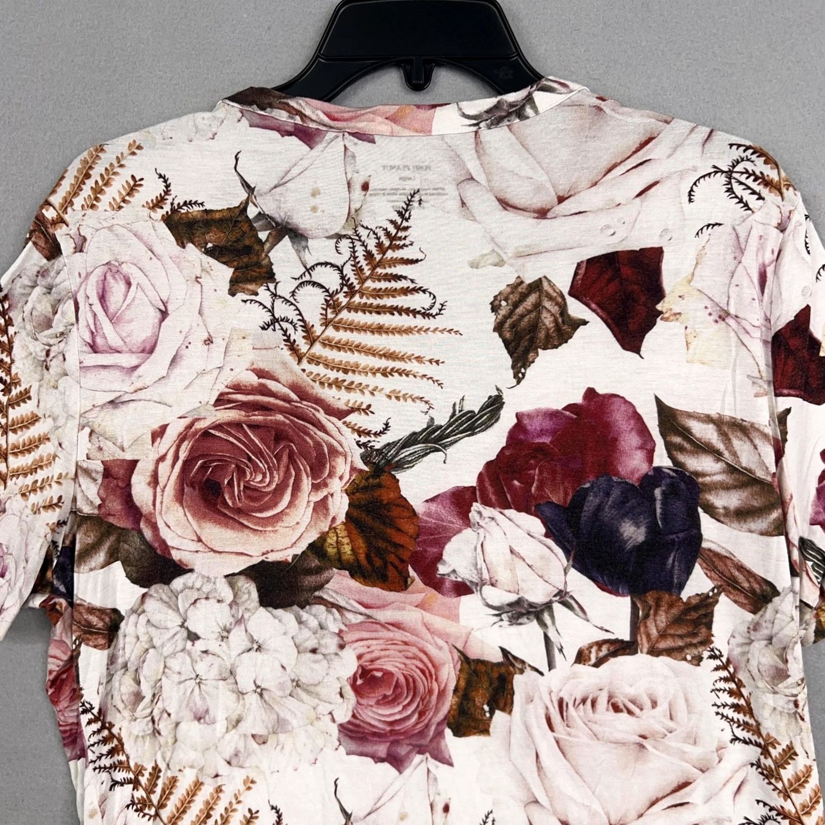 Vintage Posh Peanut Shirt Womens Large Floral Roses V Neck Henley Bamboo Casual Size L / US 10 / IT 46 - 7 Thumbnail