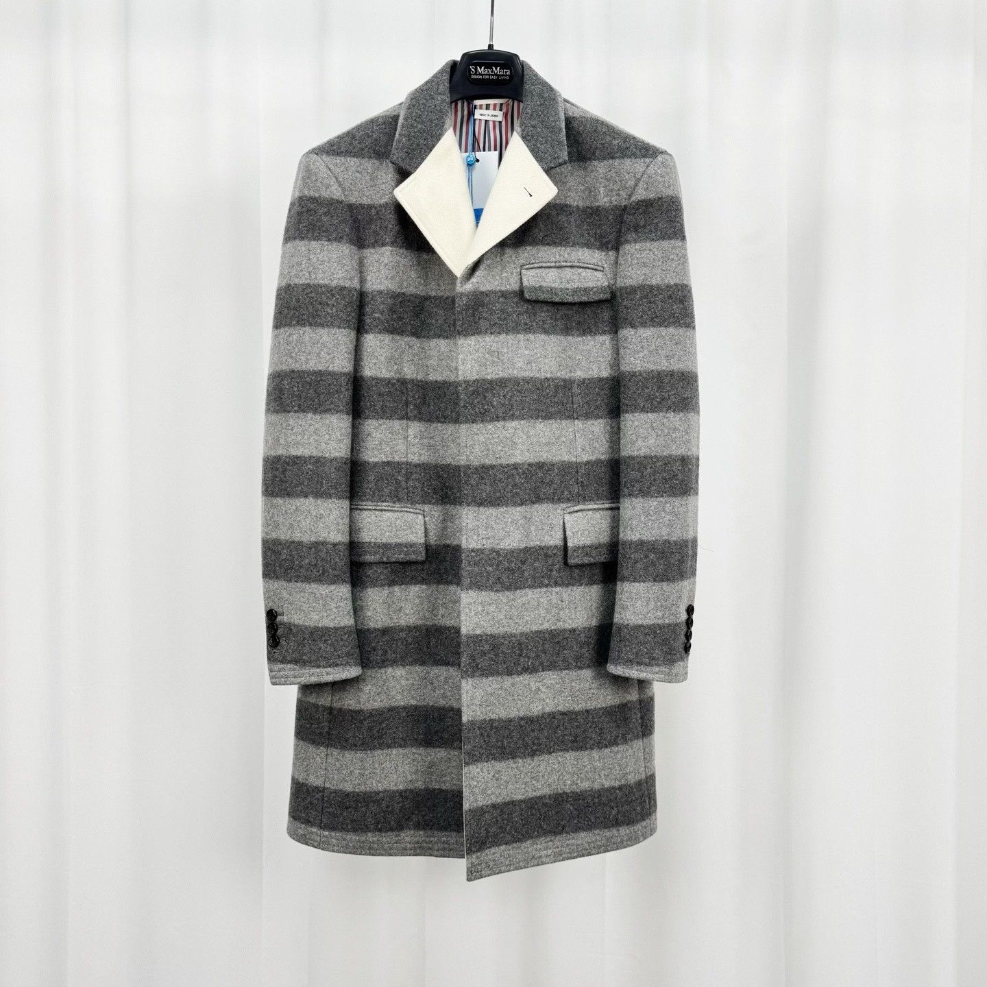 Thom Browne Thom Browne Wool Striped Shoulder Pad Overcoat Size US M / EU 48-50 / 2 - 1 Thumbnail