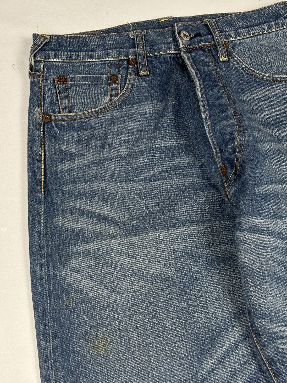 Evisu Embroidered Yellow Seagulls Selvedge Jeans Size US 29 - 7 Thumbnail