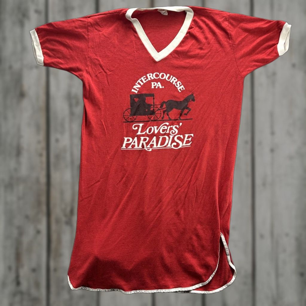 Vintage Hershey's Intercourse PA T-Shirt One Size Men's Novelty Souvenir 80s USA
