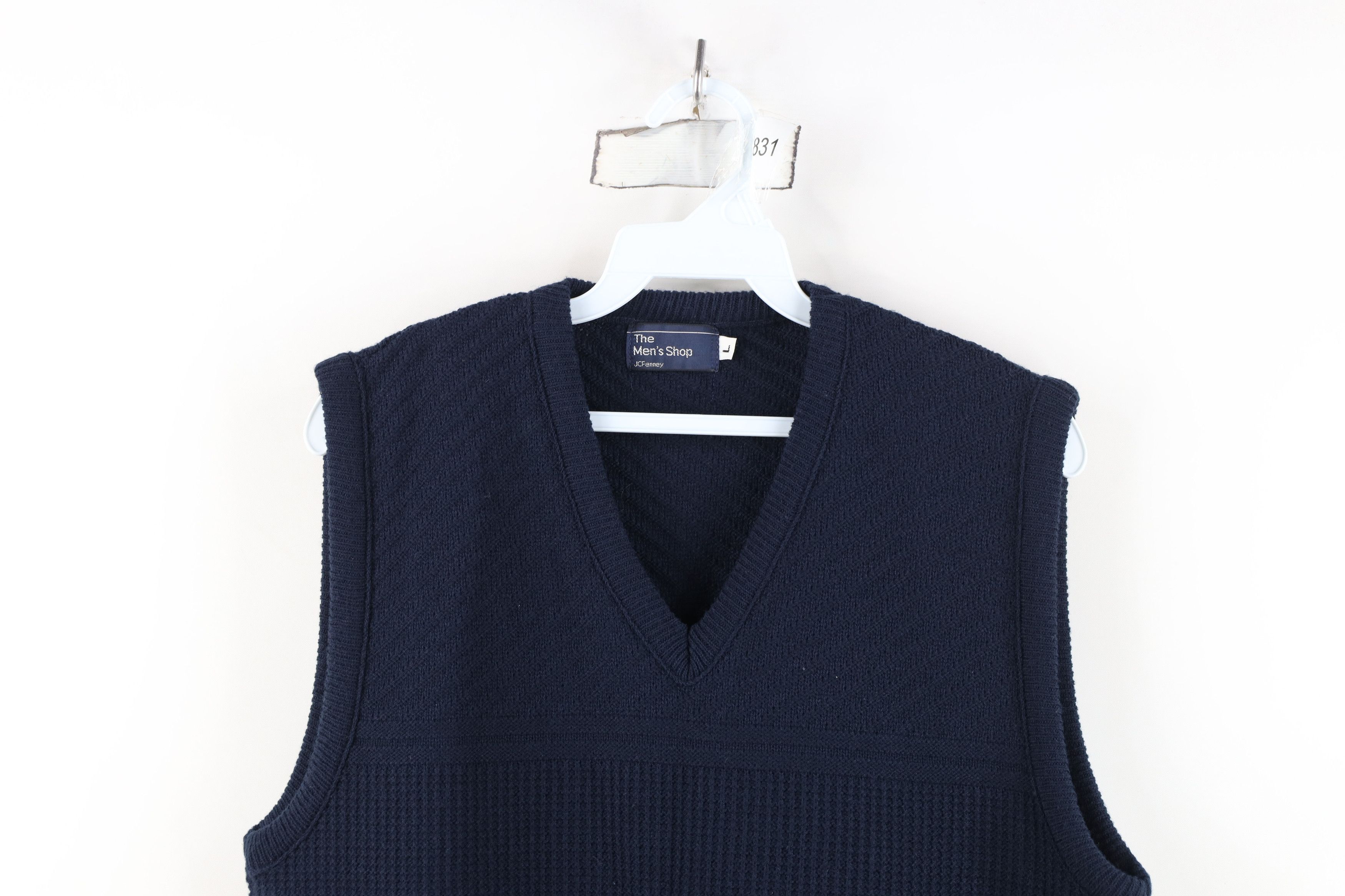 Vintage Vintage 70s Streetwear Ribbed Knit Sweater Vest Blue USA Size US L / EU 52-54 / 3 - 2 Thumbnail