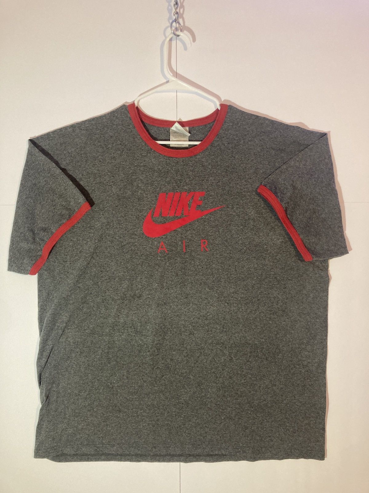 Nike × Vintage Vintage Nike Air Center Swoosh Ringer Tee Size US XXL / EU 58 / 5 - 1 Thumbnail