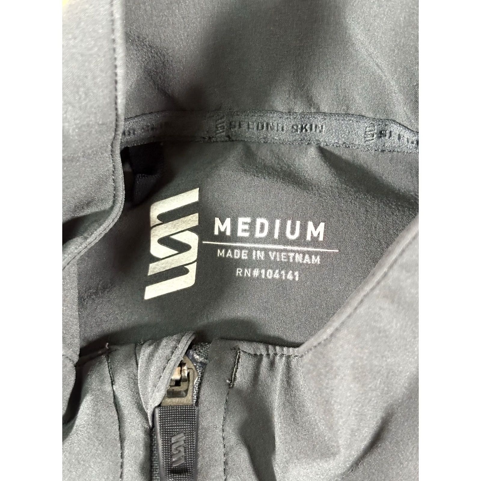 Skin Second Skin Training Vest Athletic Wear Black Full Zip Front Running Gym Medium Unisex Adults Vest Sleeveless Nylon Powder Black Size M / US 6-8 / IT 42-44 - 2 Thumbnail