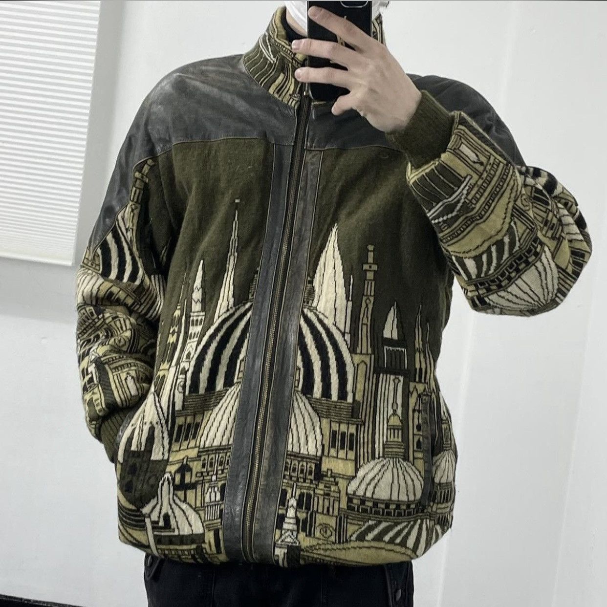Japanese Brand × Vintage 90s PAPER PLANE Leather, Knitting Jacket Size US XL / EU 56 / 4 - 13 Thumbnail