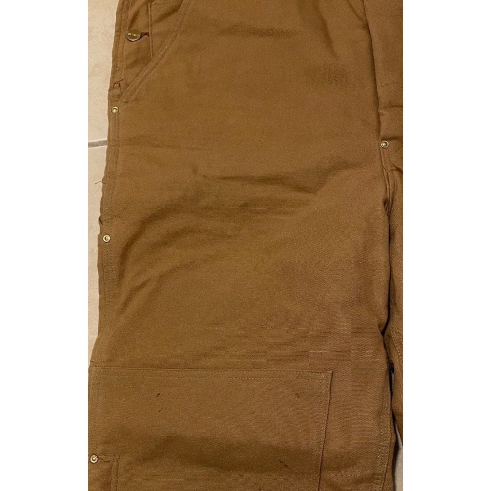 Carhartt VINTAGE Carhartt Overalls Jeans 40 Brown Quilted Lined Double Knee Work 80s 90s Trucker Grunge USA Mens Size US 40 / EU 56 - 6 Thumbnail