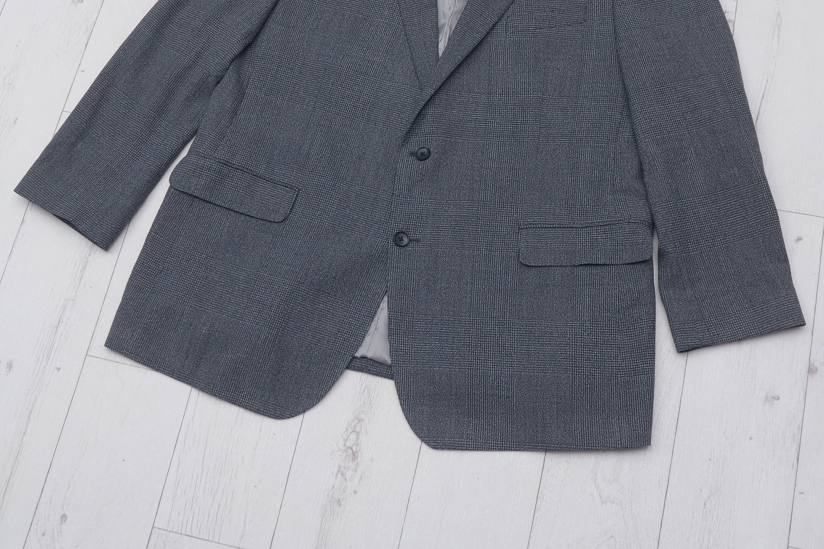 Ermenegildo Zegna Ermenegildo Zegna Tailored Fit Blazer size 58 Gray Check Size 54R - 3 Thumbnail