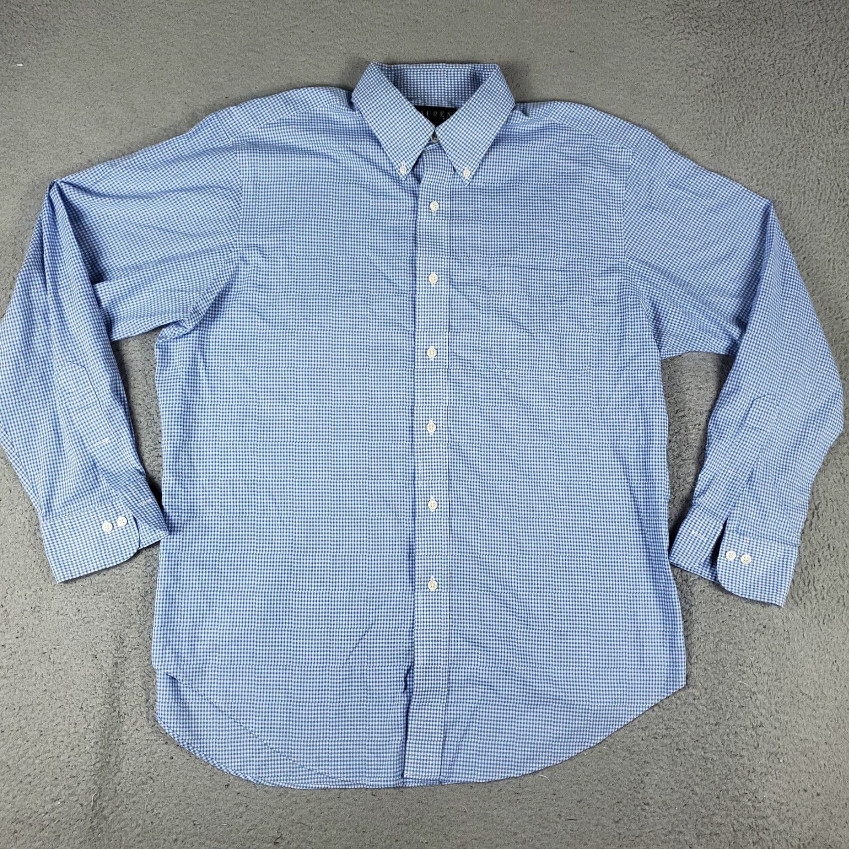 Ralph Lauren Ralph Lauren Dress Shirt Mens 16.5 Blue Check Long Sleeve Button Up Cotton Regular Fit Size 42R - 2 Thumbnail